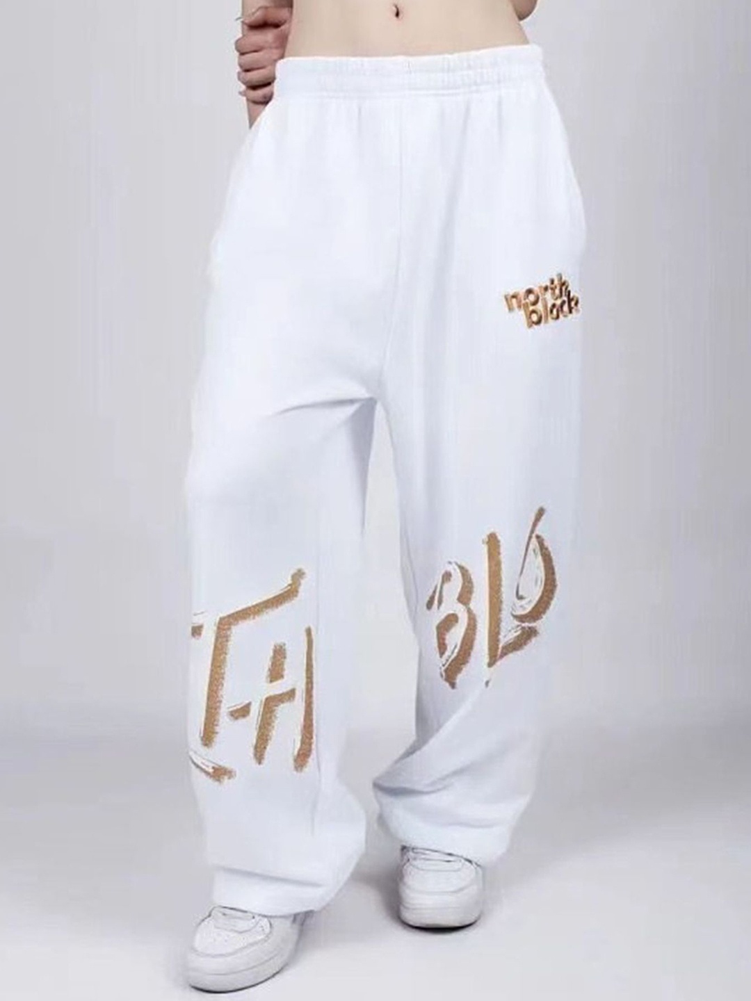 

LULU & SKY Women Regular Fit Mid-Rise Joggers Trousers, White