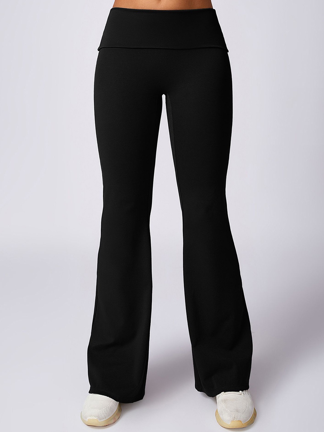 

LULU & SKY Women Flared Bootcut Trousers, Black