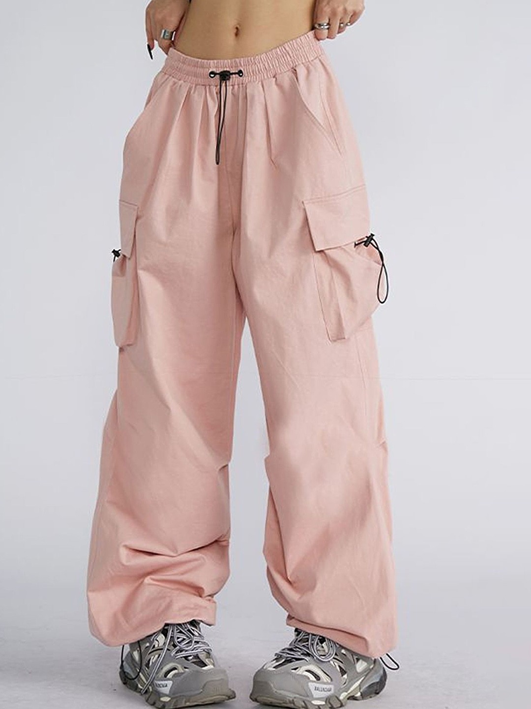 

LULU & SKY Women Cargos Trousers, Pink