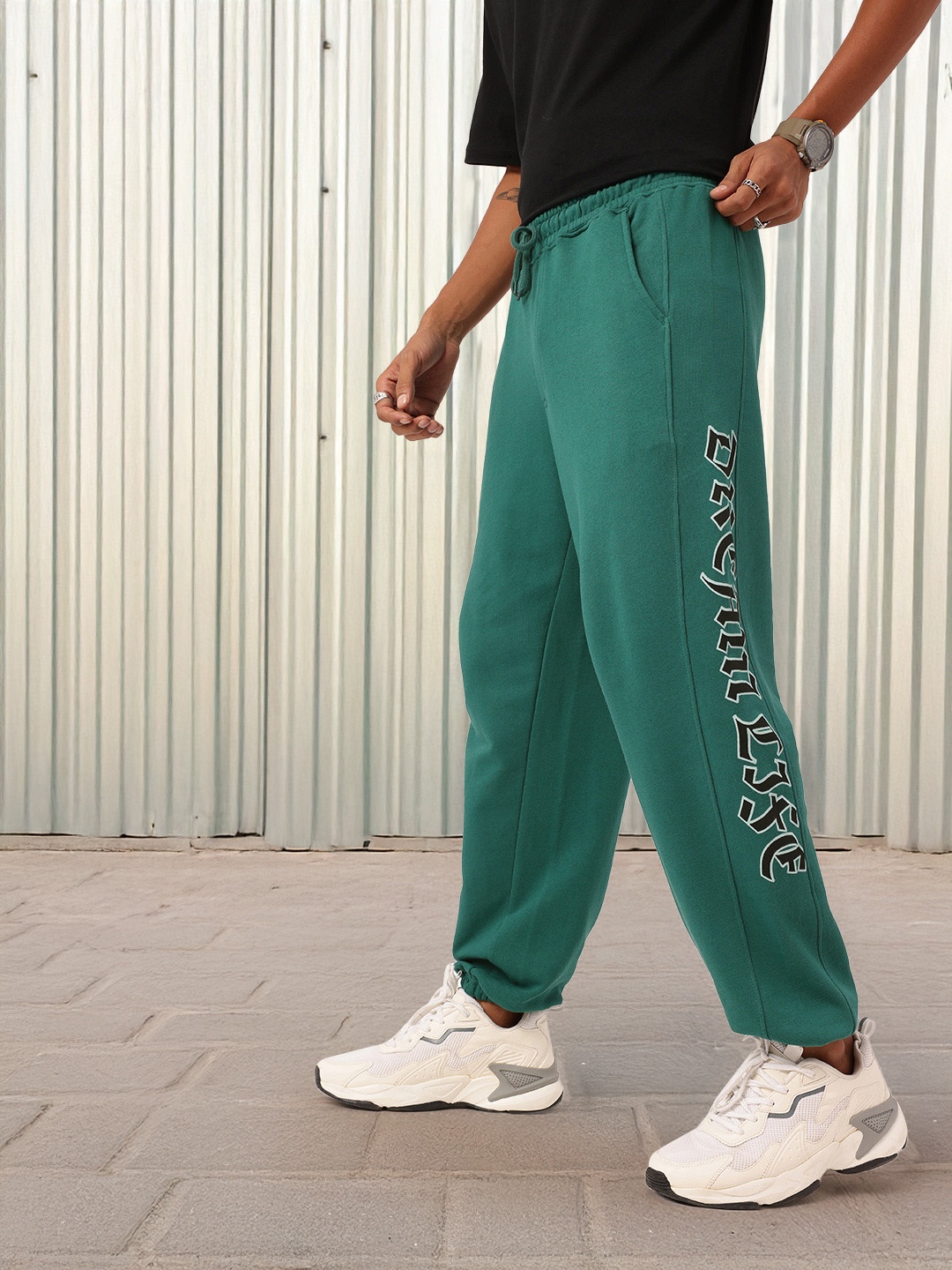 

Kook N Keech Men Varsity Vibes Meets Street Utility Relaxed Fit Joggers, Teal