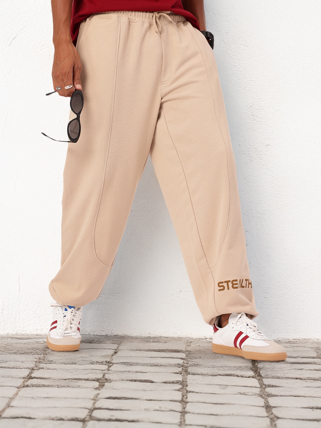 

Kook N Keech Men Urban Savvy Baggy Fit Joggers, Beige