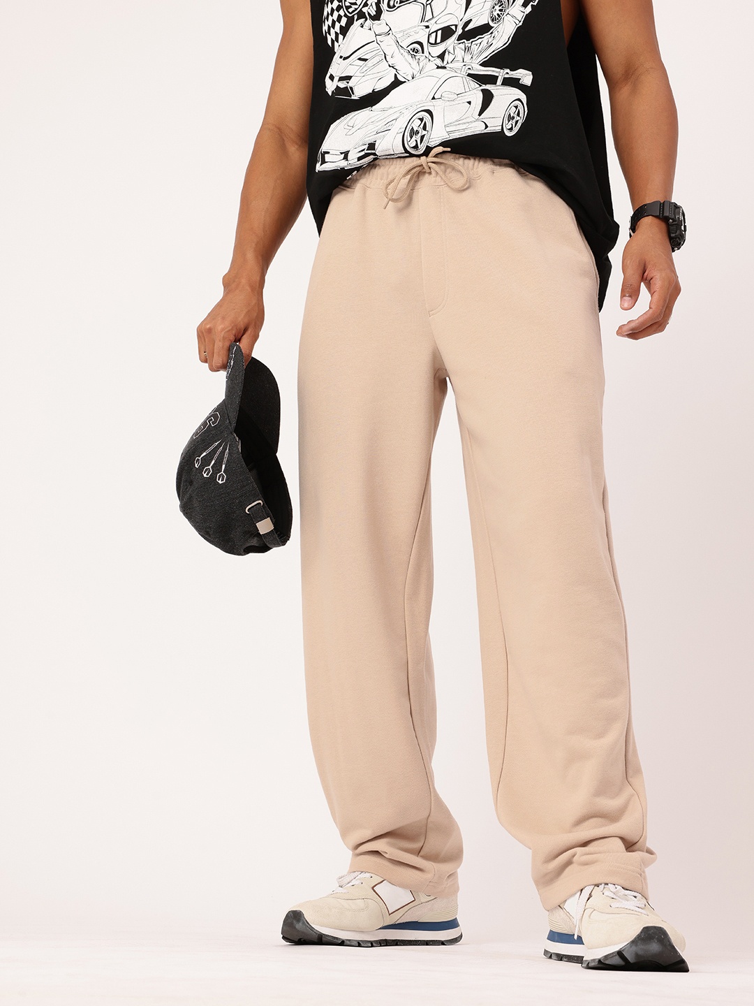 

Kook N Keech Men Urban Twist Relaxed Fit Track Pants, Beige