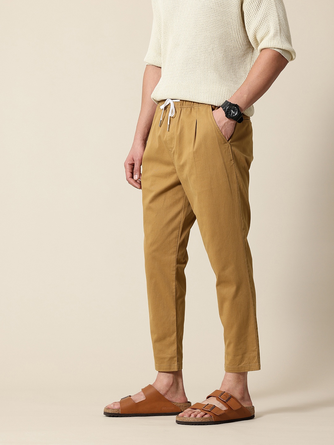 

Mr Bowerbird Men Classic Loose Fit Chinos, Khaki