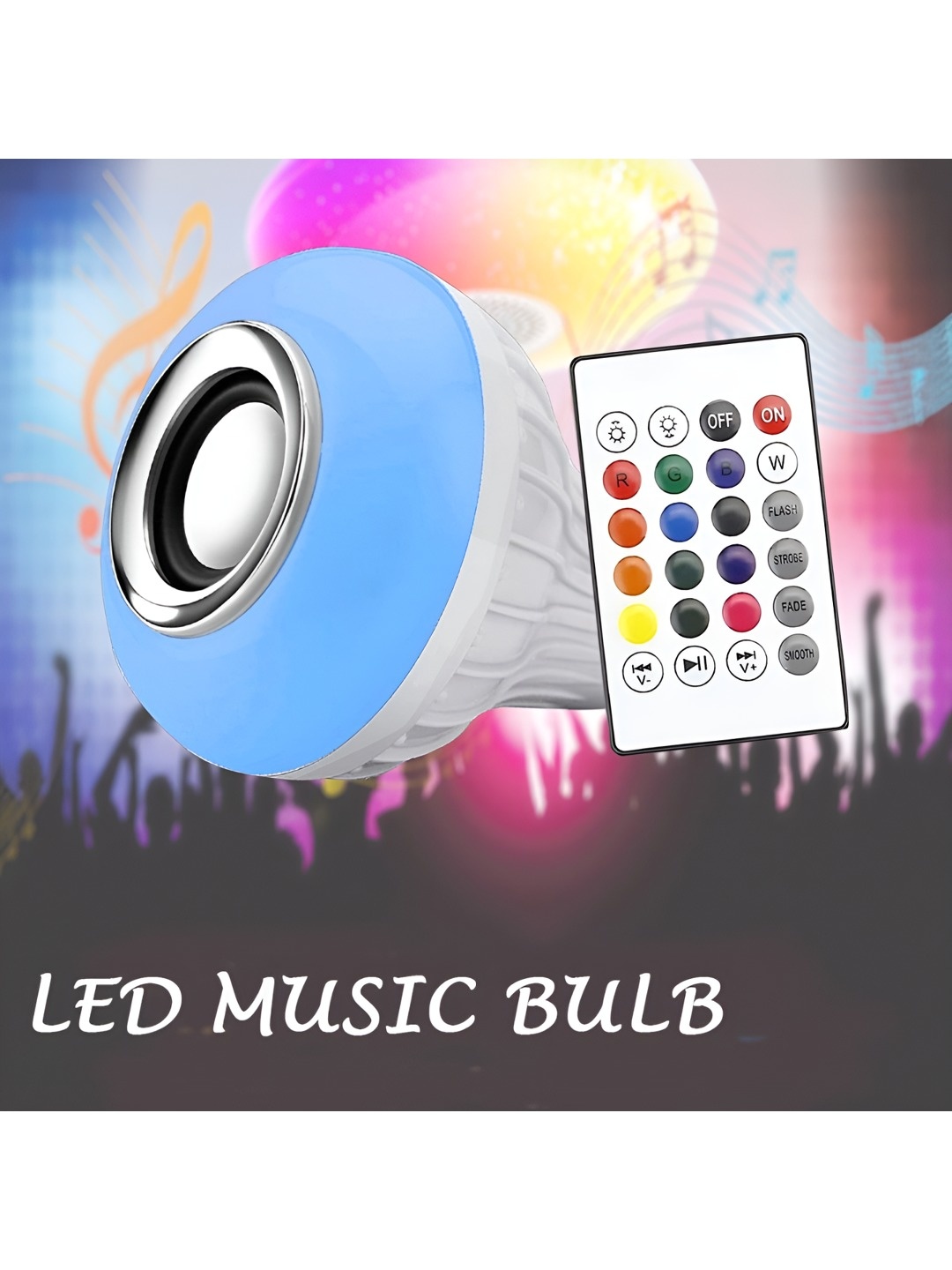 

ENORMITY White Wireless Music Playing Remote Controller LED Smart Bulb