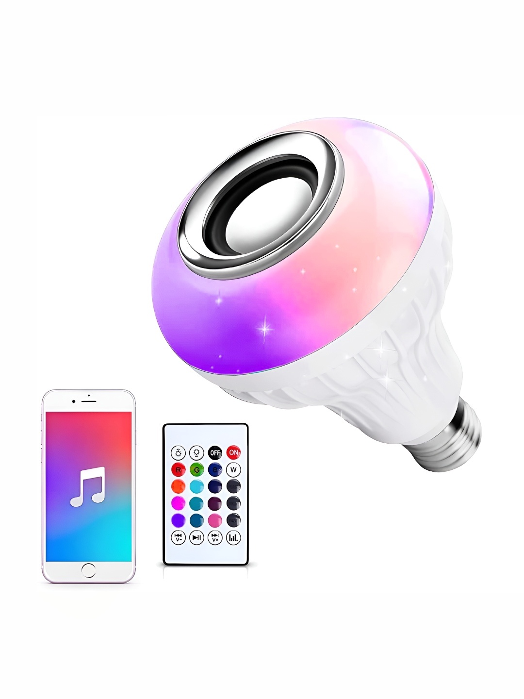 

ENORMITY White Wireless Music Playing Remote Controller Smart LED Bulb