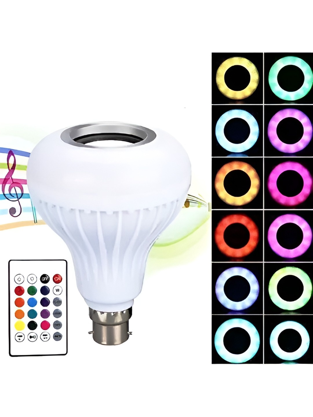 

ENORMITY White Wireless Music Playing Remote Controller LED Smart Light Bulb