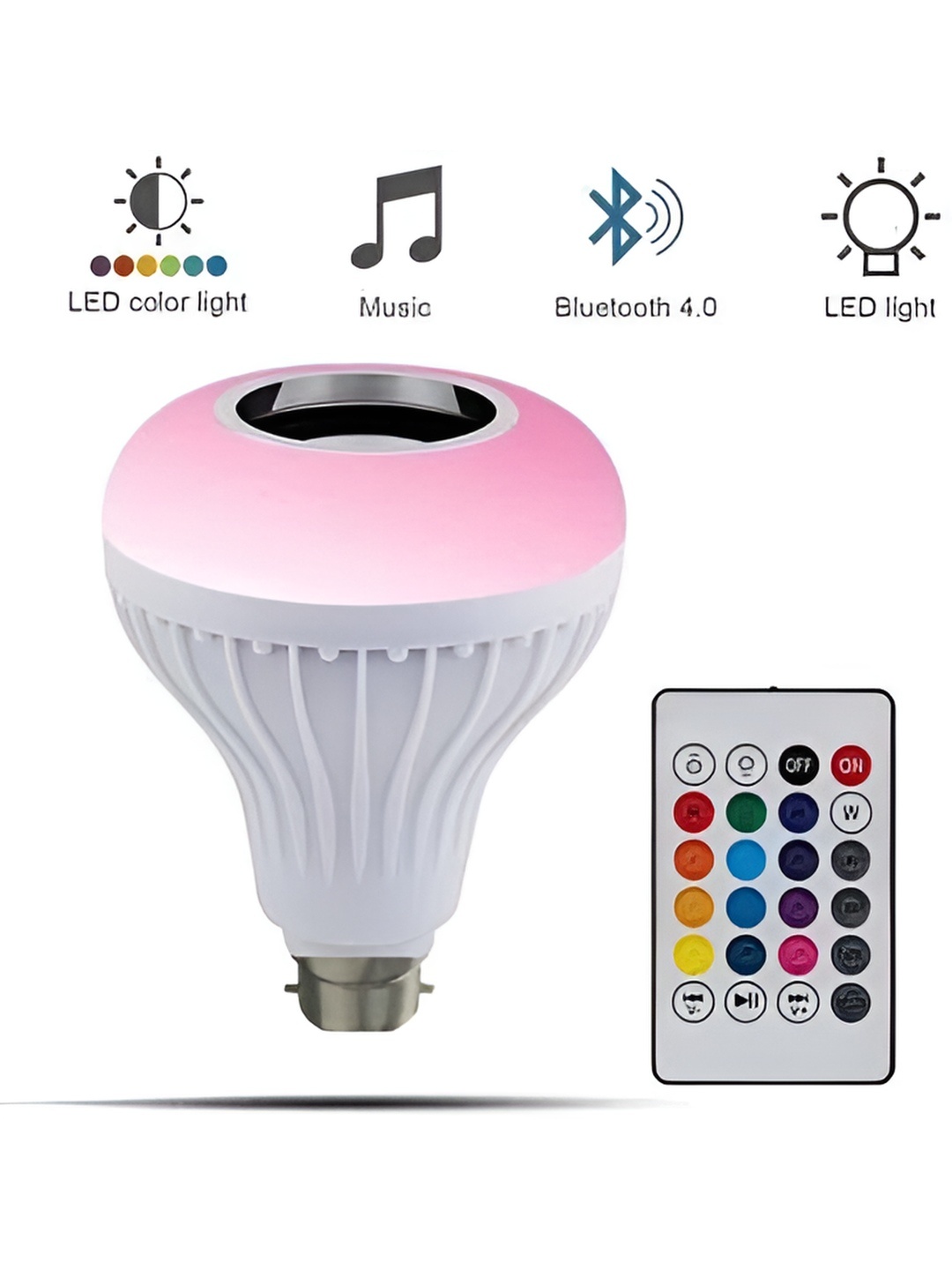 

ENORMITY White Wireless Music Playing Remote Controller LED Smart Bulb