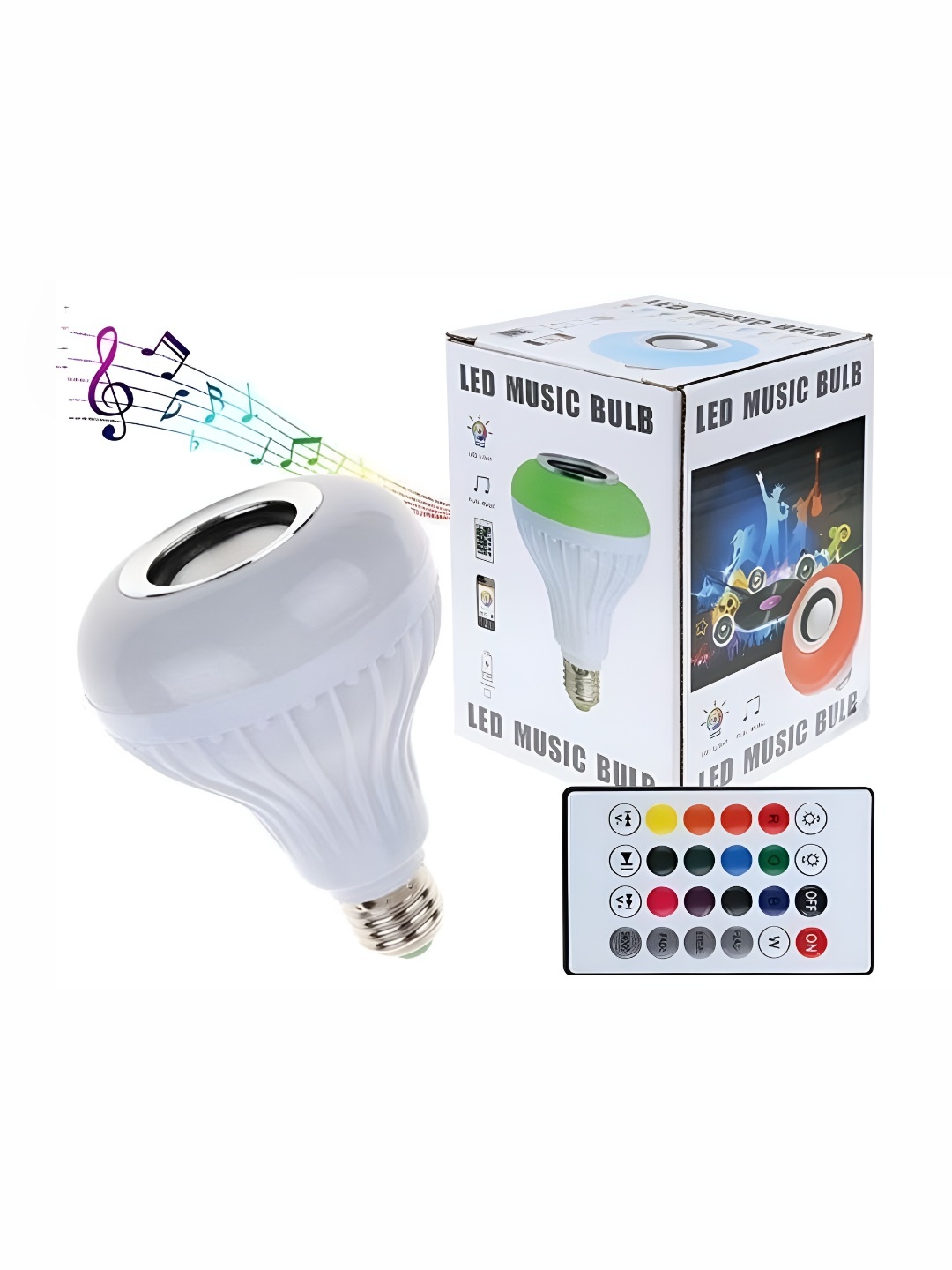 

ENORMITY White Wireless Music Playing Remote Controller LED Smart Bulb