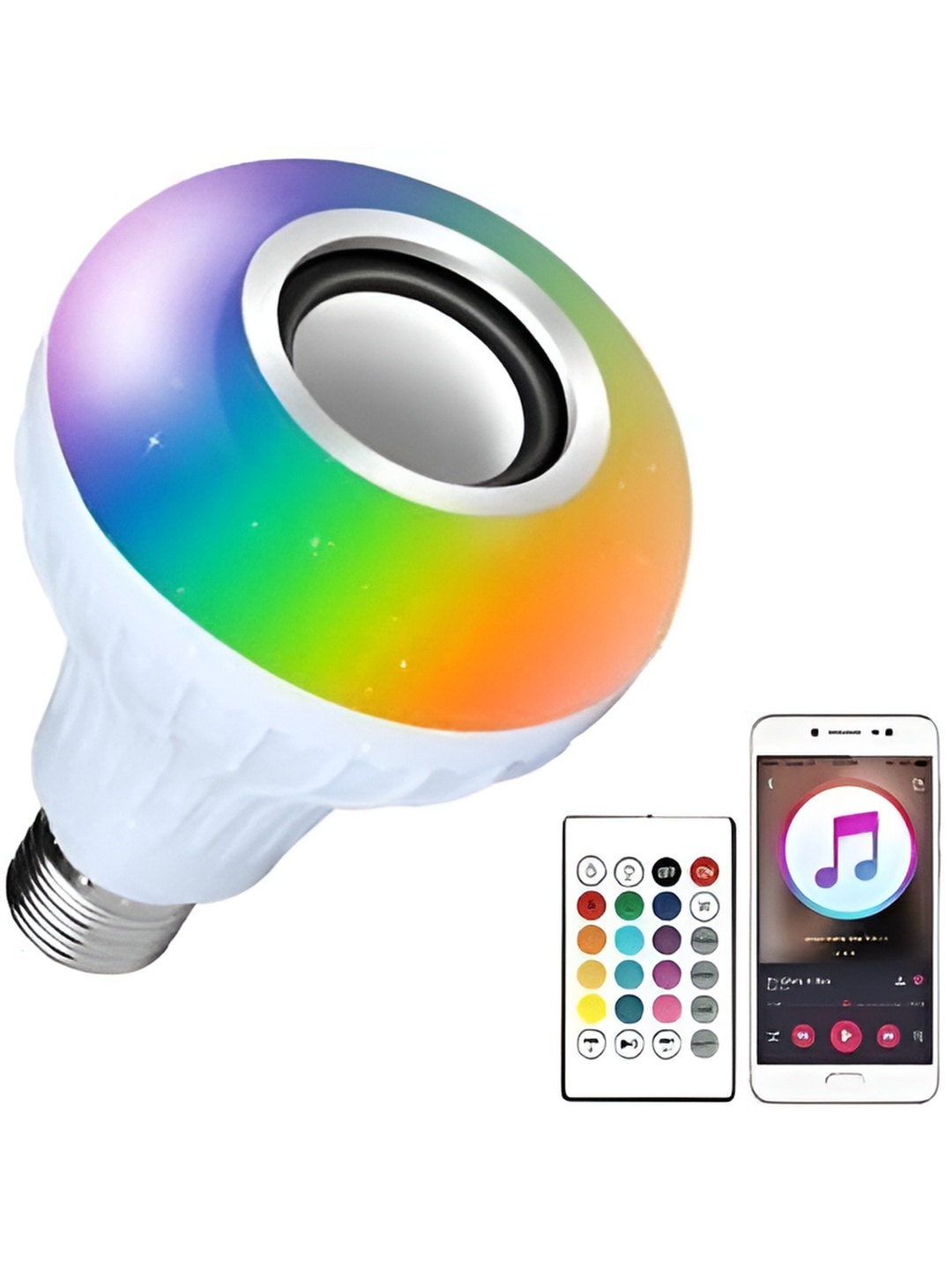 

ENORMITY White Wireless Music Playing Remote Controller LED Smart Bulb