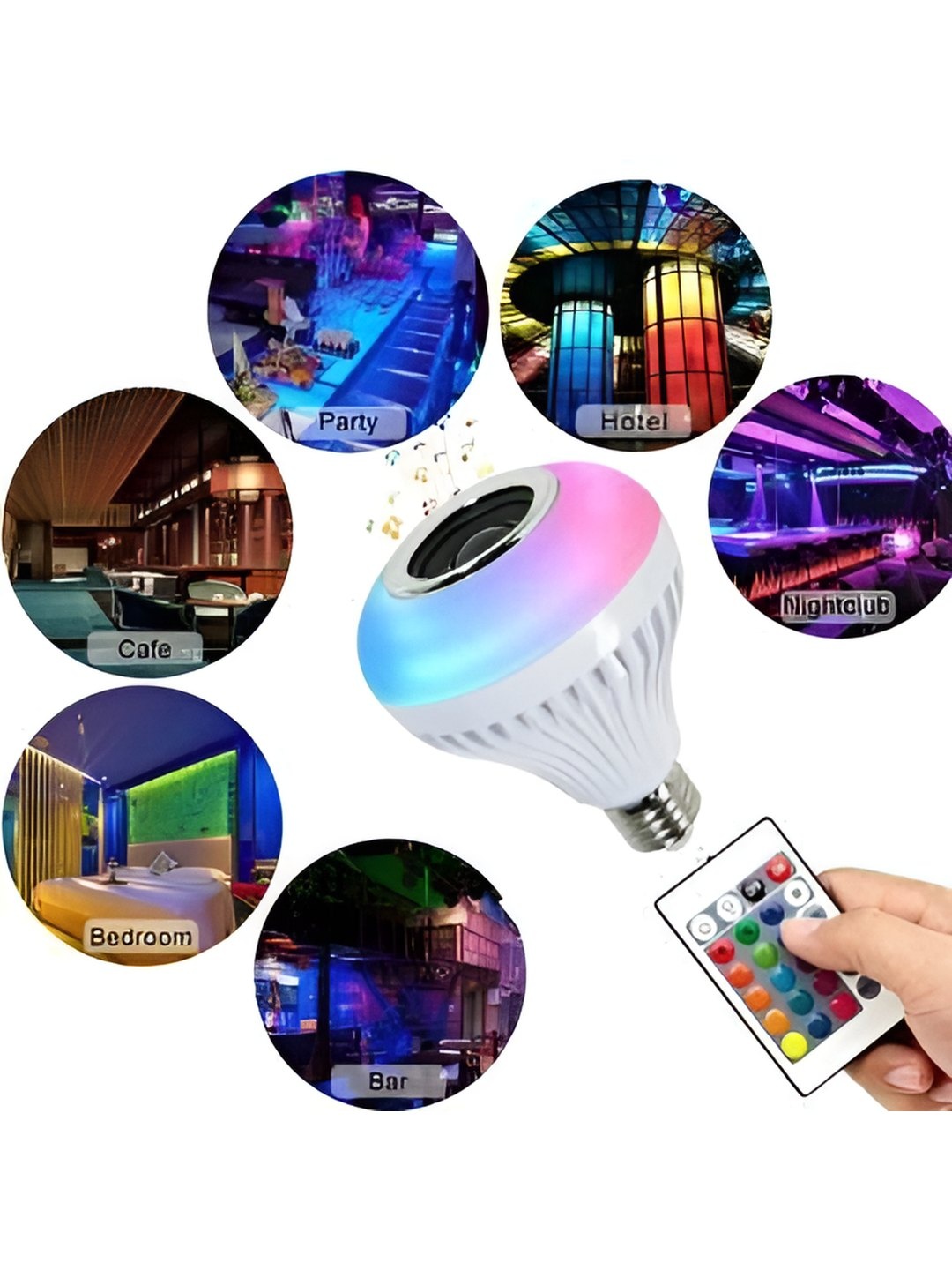 

ENORMITY White Wireless Music Playing Remote Controller LED Smart Light Bulb