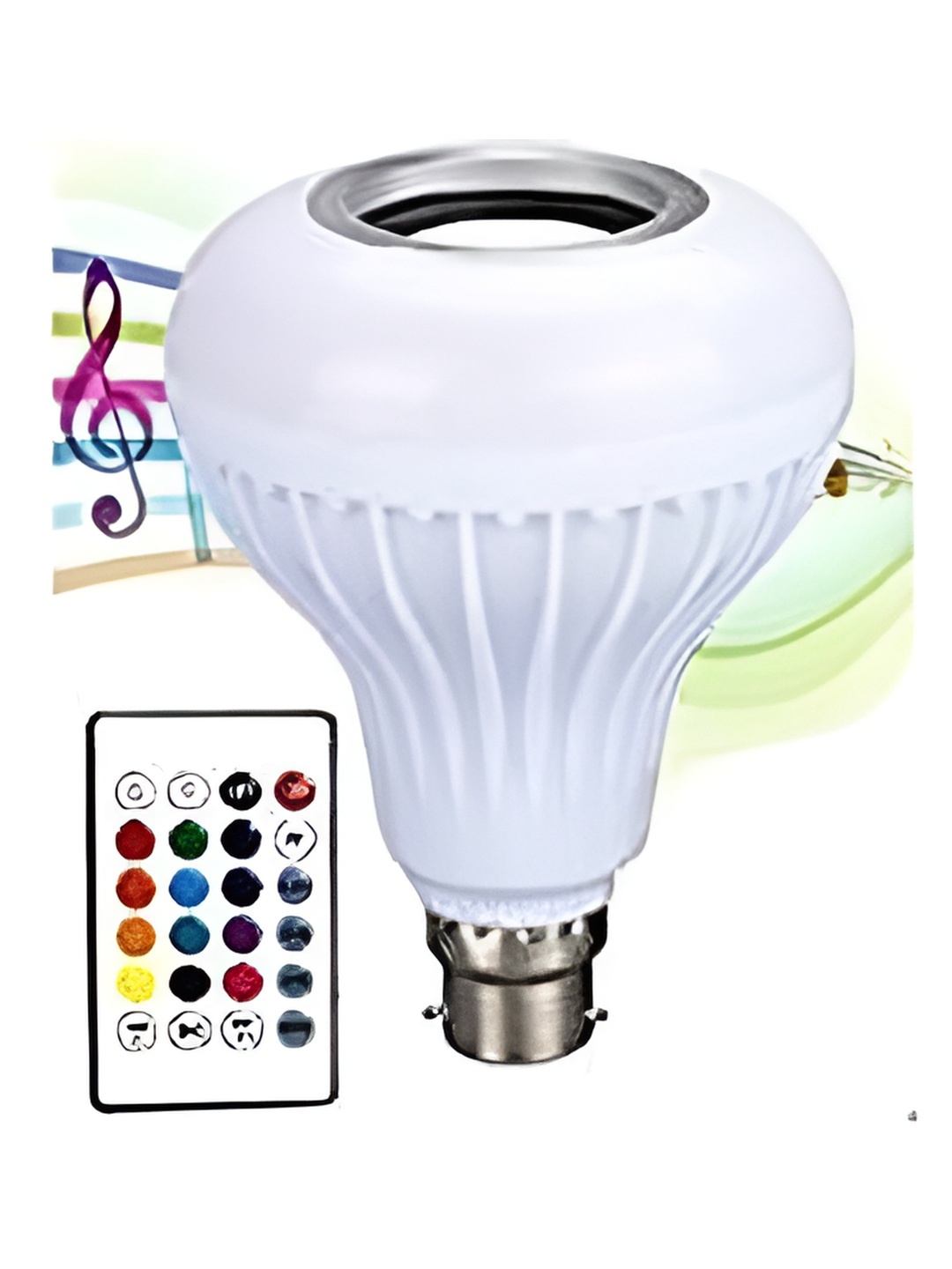 

ENORMITY White Wireless Music Playing Remote Controller LED Smart Light Bulb