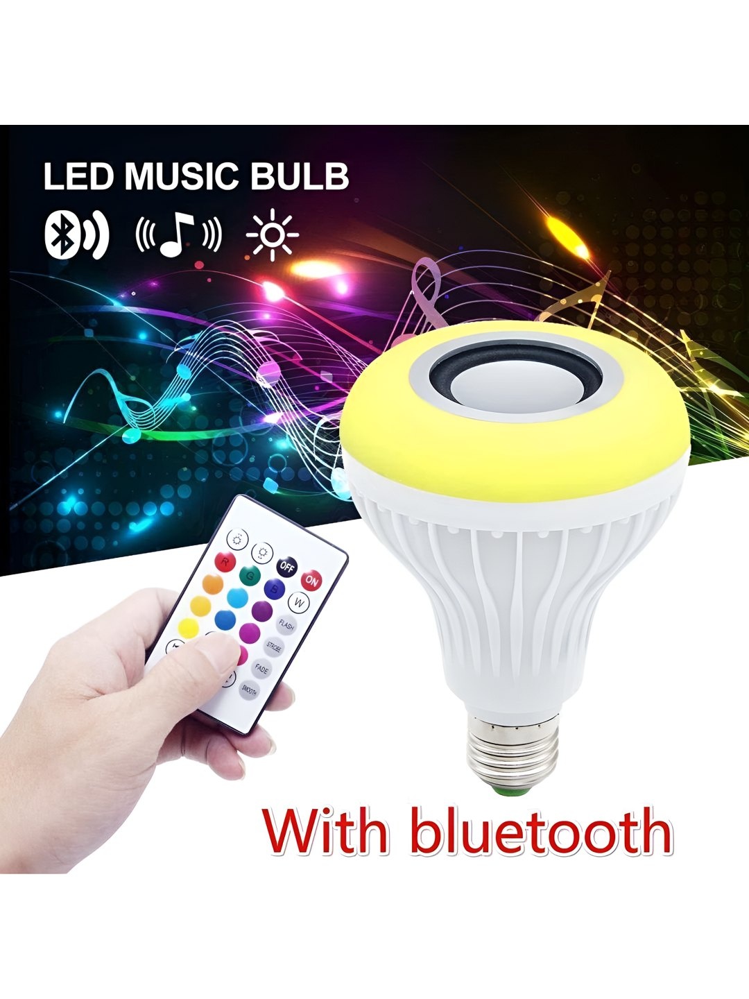 

ENORMITY White Wireless Music Playing Remote Controller LED Smart Bulb