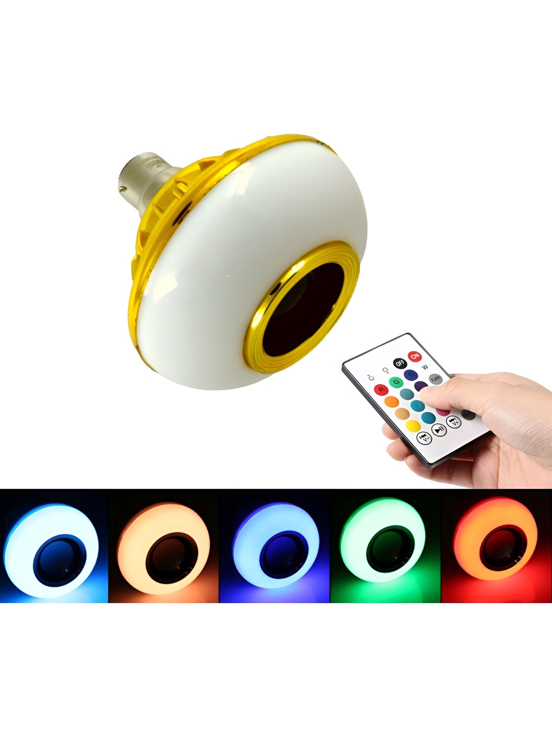 

ENORMITY White Music Playing Bluetooth Speaker Remote Controller LED Smart Light Bulb