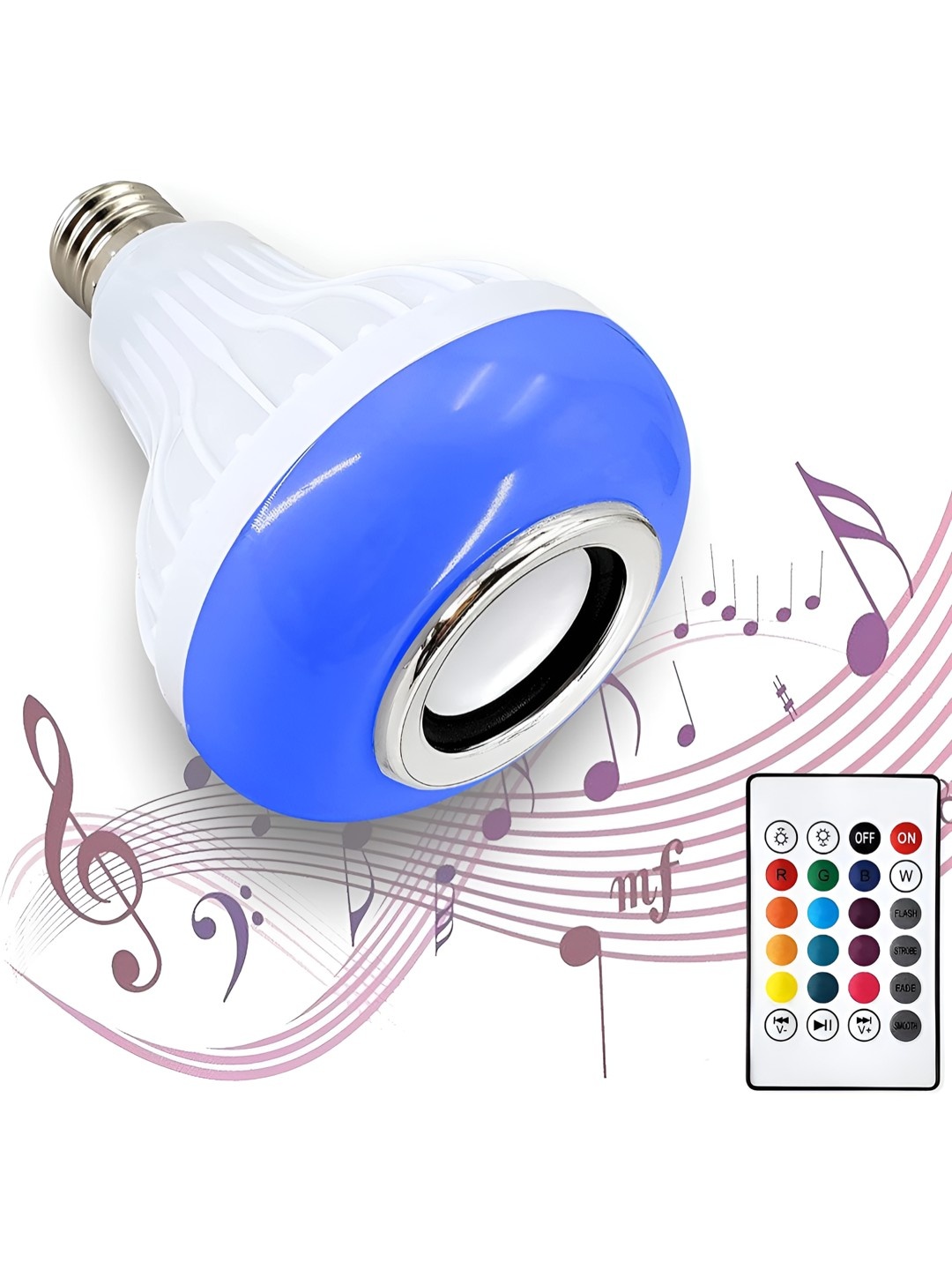 

ENORMITY White Wireless Music Playing Remote Controller LED Smart Light Bulb