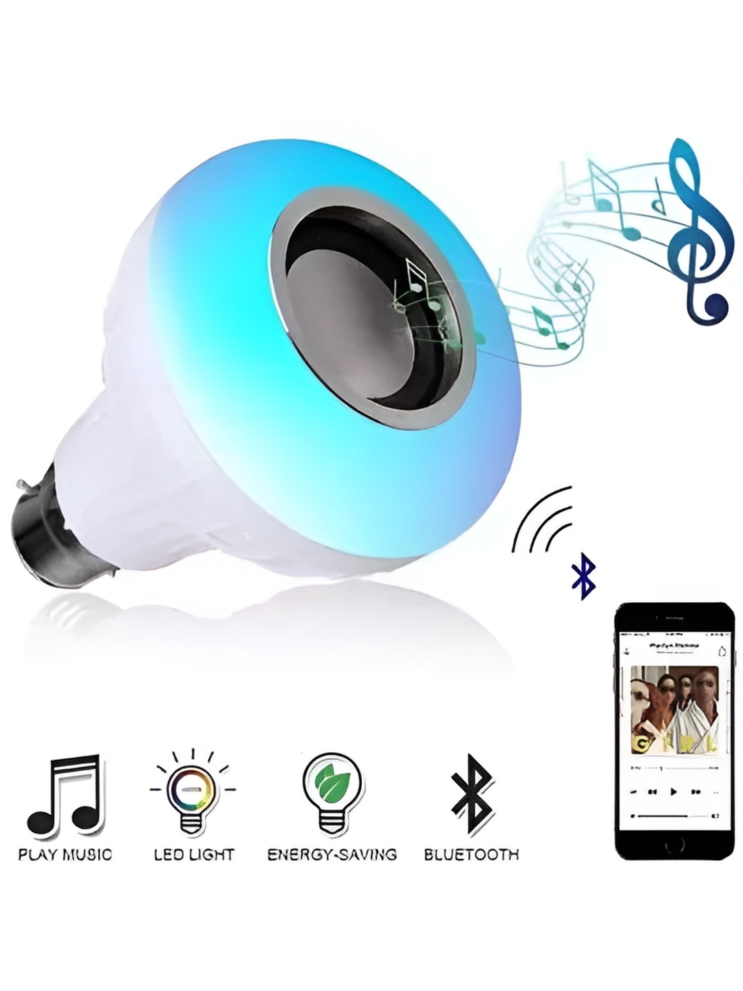 

ENORMITY White Wireless Music Playing Remote Controller LED Smart Bulb