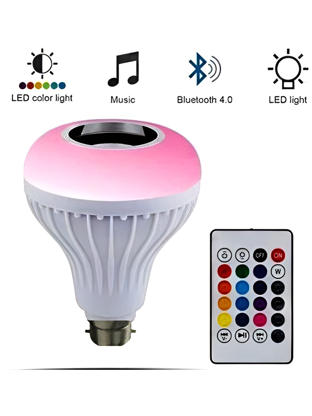 

ENORMITY White Wireless Music Playing Remote Controller LED Smart Bulb