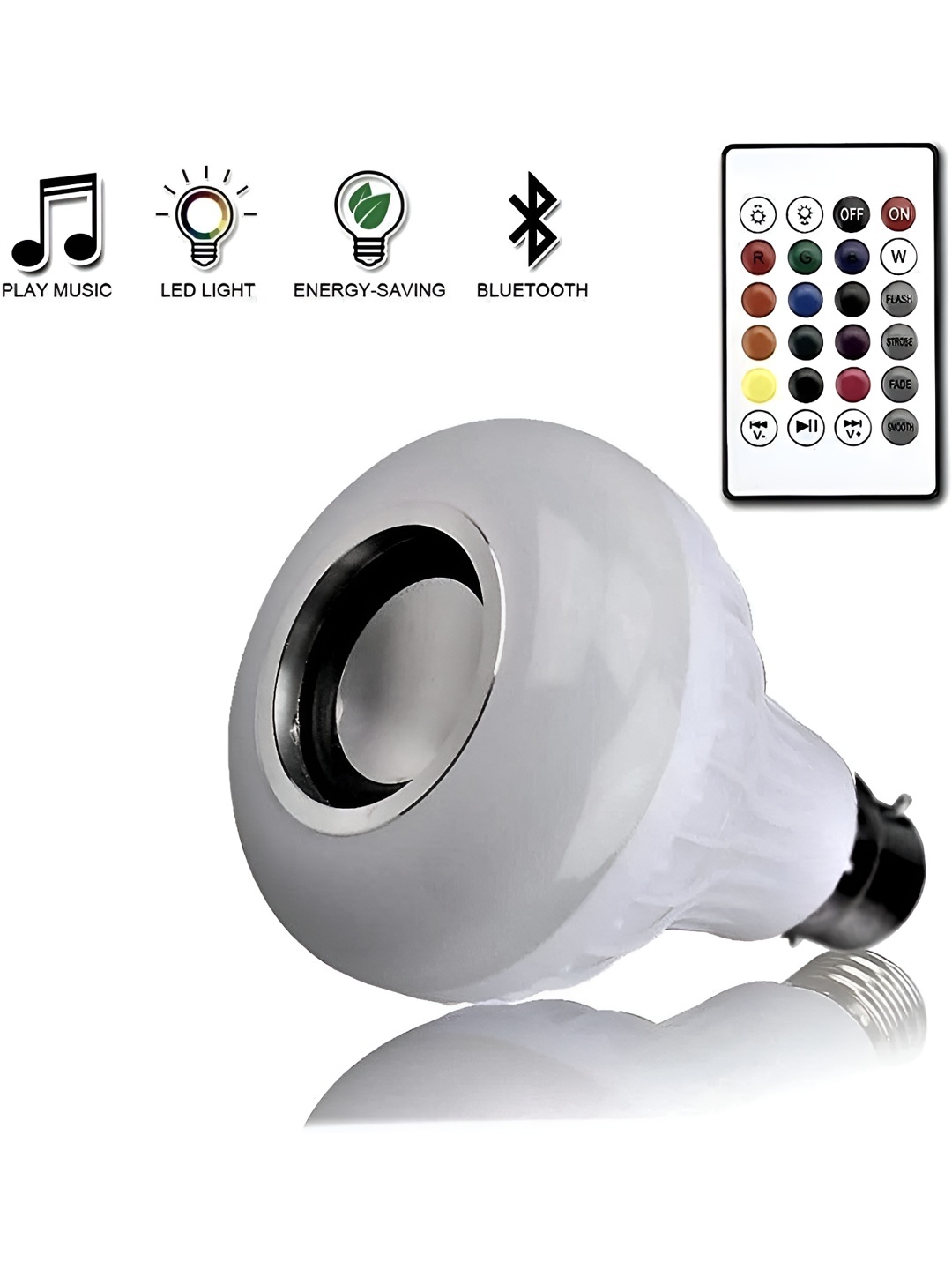 

ENORMITY White Wireless Music Playing Remote Controller Smart Light LED Bulb