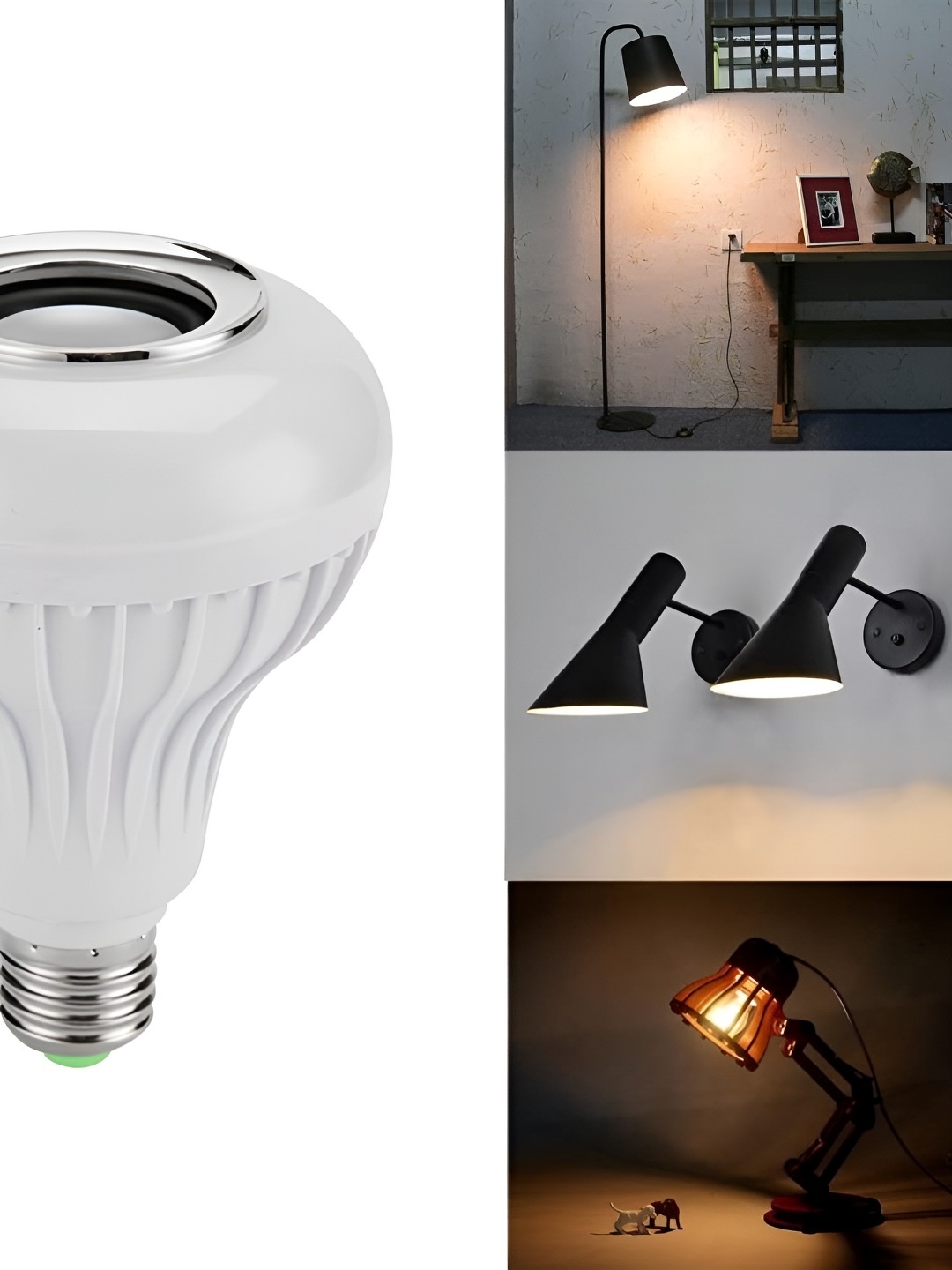 

ENORMITY White Wireless Music Playing Remote Controller LED Smart Light Bulb