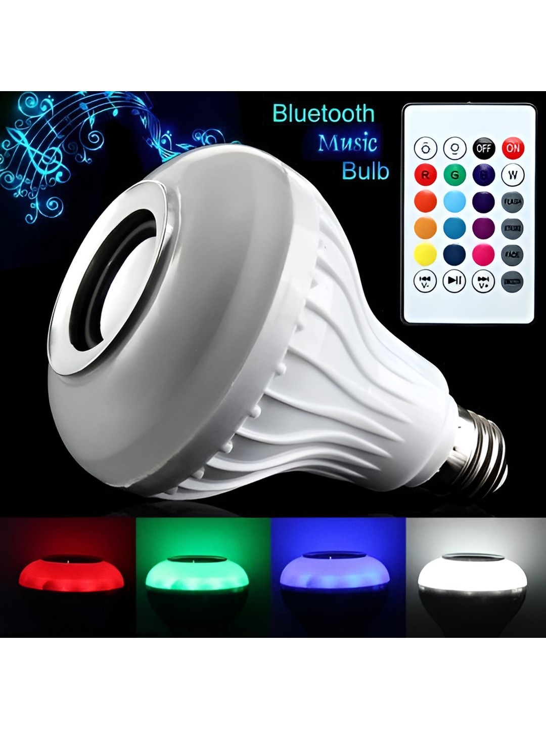 

ENORMITY White Bluetooth Music Playing Remote Controller LED Smart Light Bulb