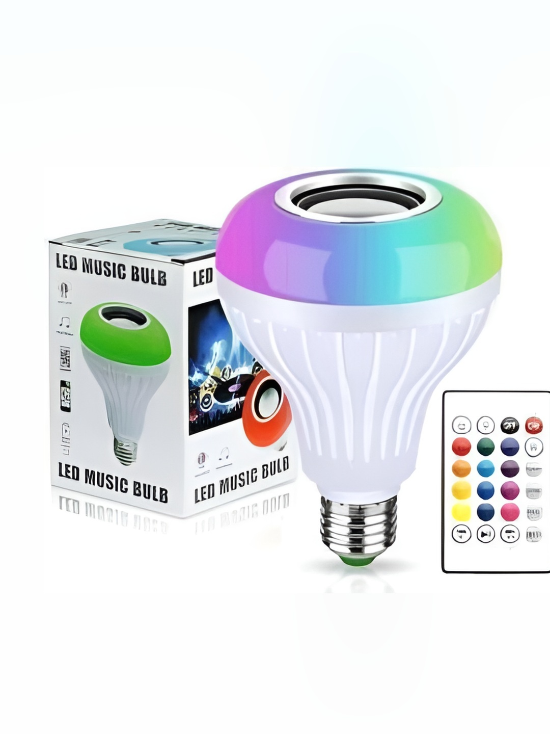 

ENORMITY White Music Playing Bluetooth Speaker Remote Controller Smart LED Bulb