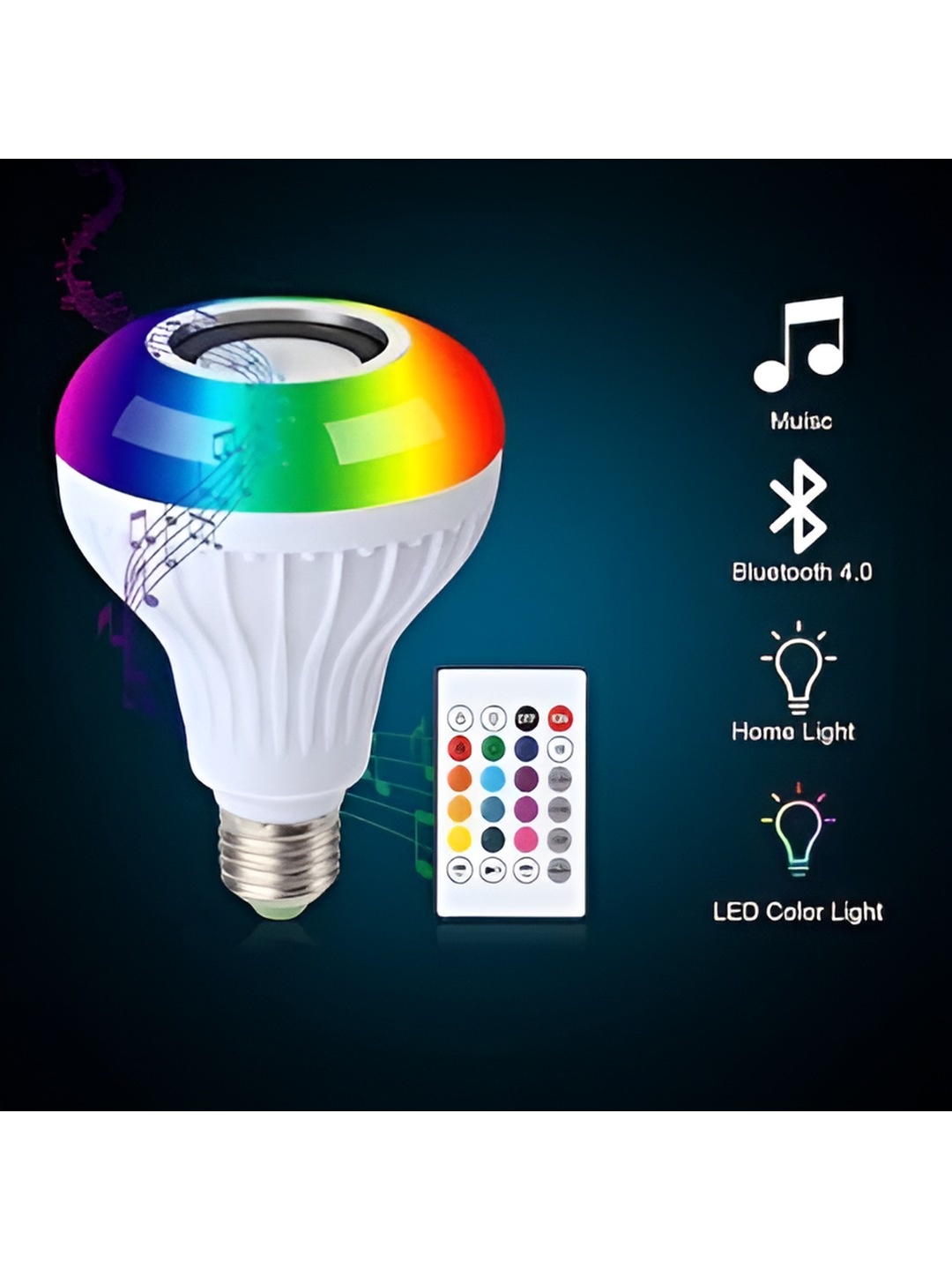 

ENORMITY White Bluetooth Music Playing Remote Controller LED Smart Light Bulb