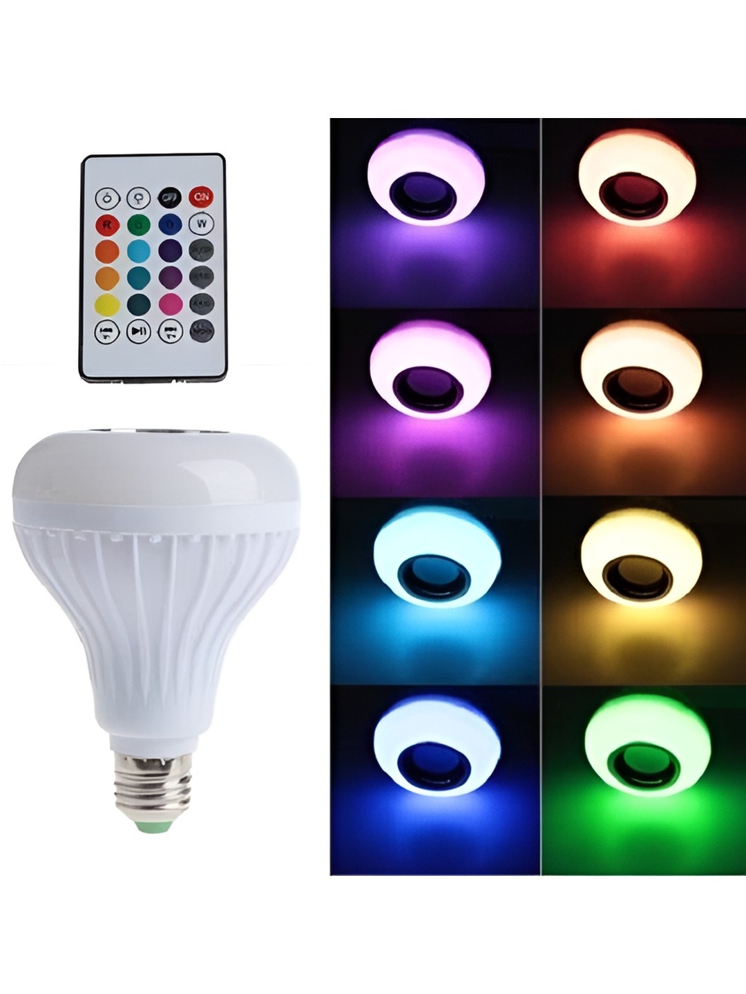 

ENORMITY White Wireless Music Playing Remote Controller LED Smart Light Bulb