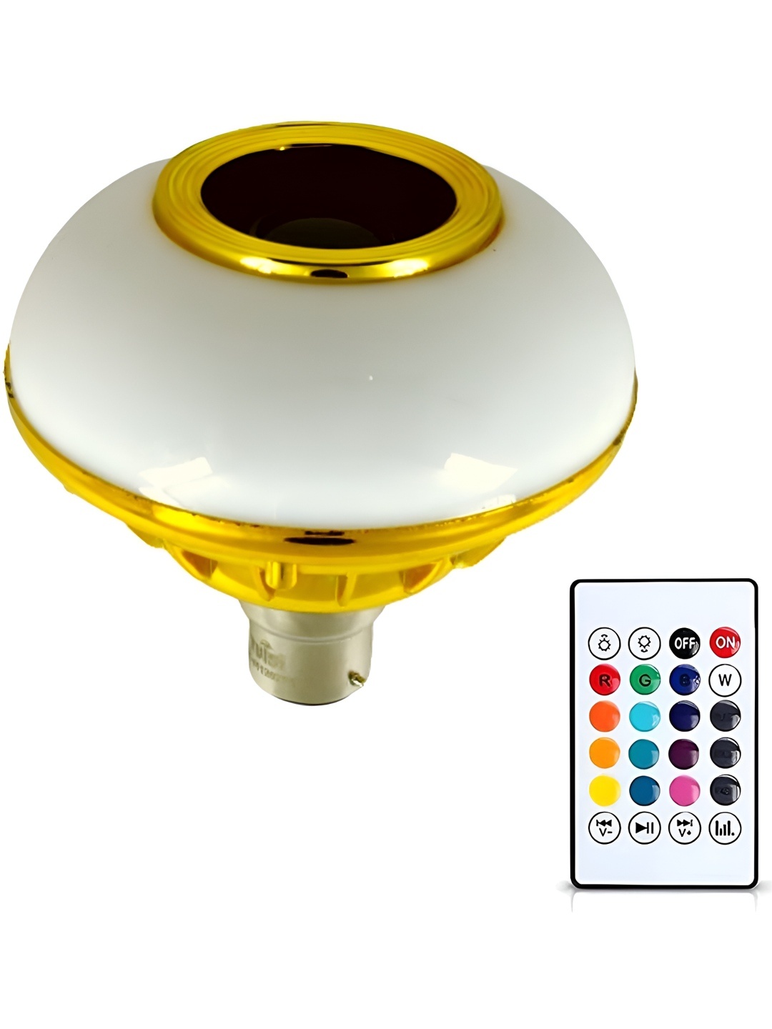 

ENORMITY White & Gold Toned Wireless Music Playing Remote Controller Smart Light