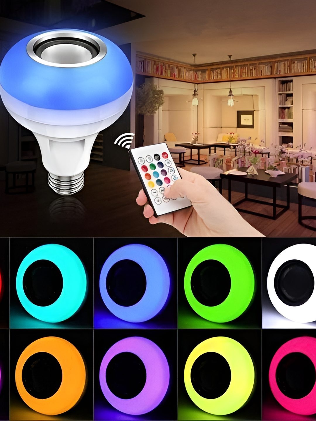 

ENORMITY White Wireless Music Playing Remote Controller LED Smart Bulb