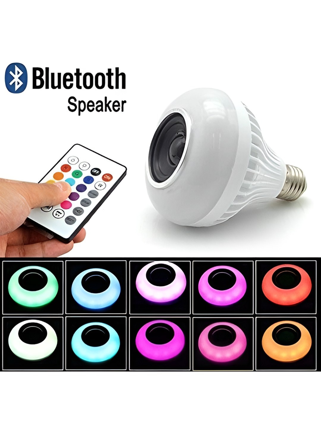 

ENORMITY White Bluetooth Music Playing Remote Controller LED Smart Light Bulb