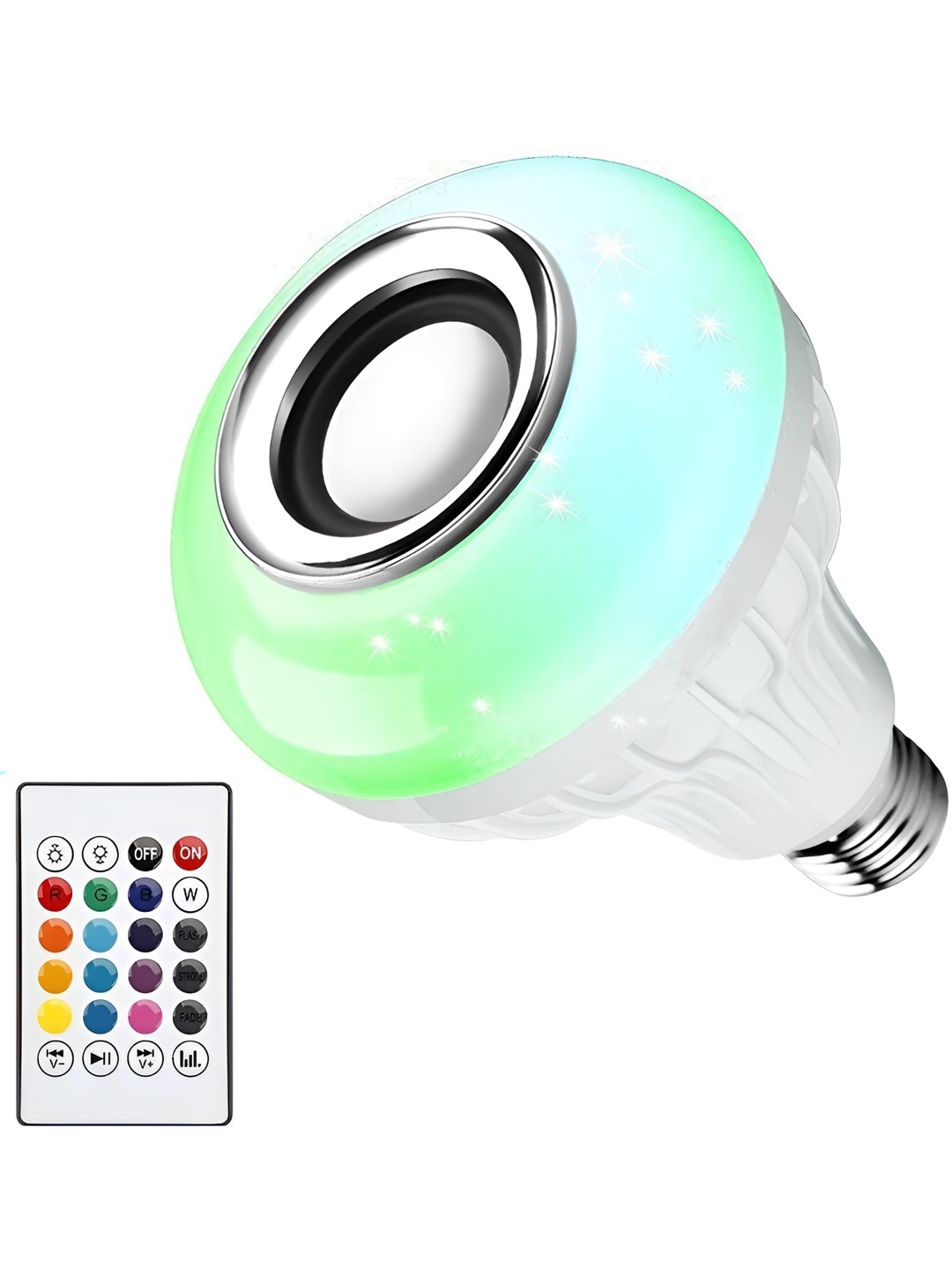 

ENORMITY White Music Playing Bluetooth Speaker Remote Controller LED Smart Bulb