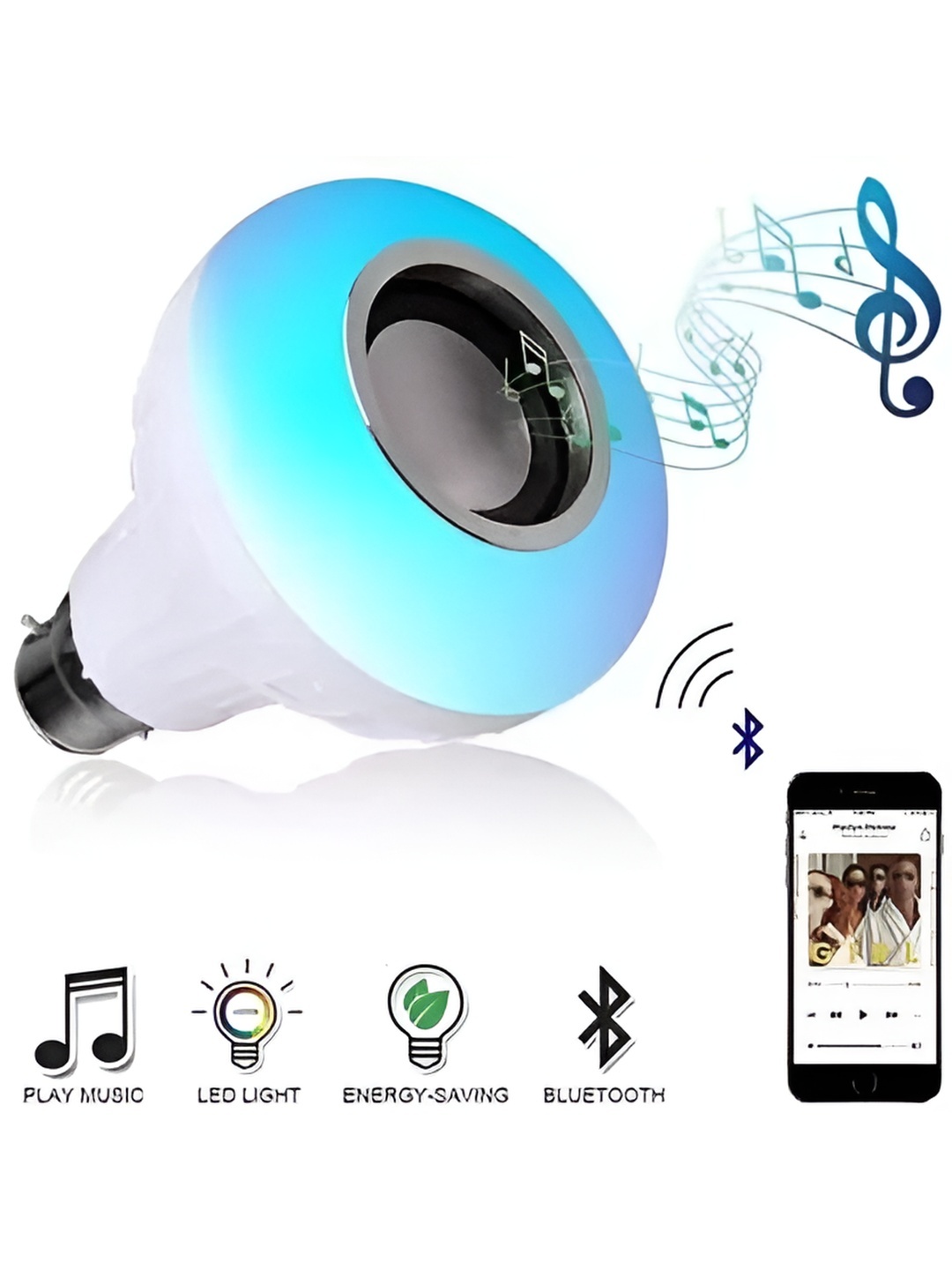 

ENORMITY White Music Playing Bluetooth Speaker Remote Controller LED Smart Bulb