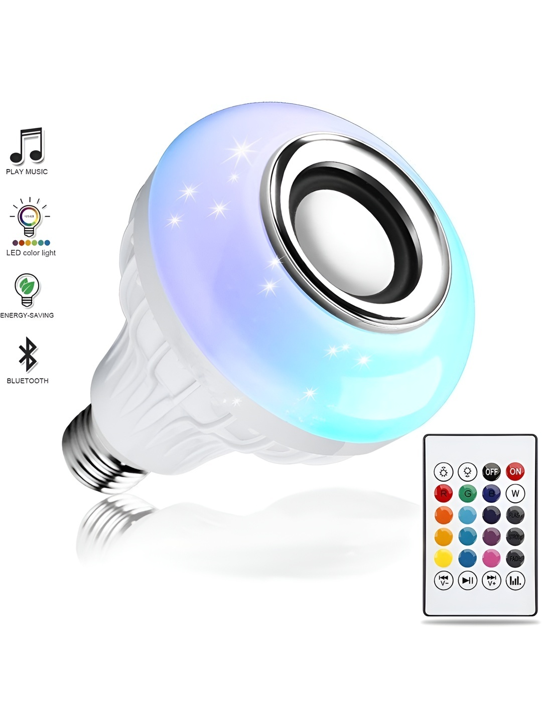 

ENORMITY White Wireless Music Playing Remote Controller LED Smart Bulb