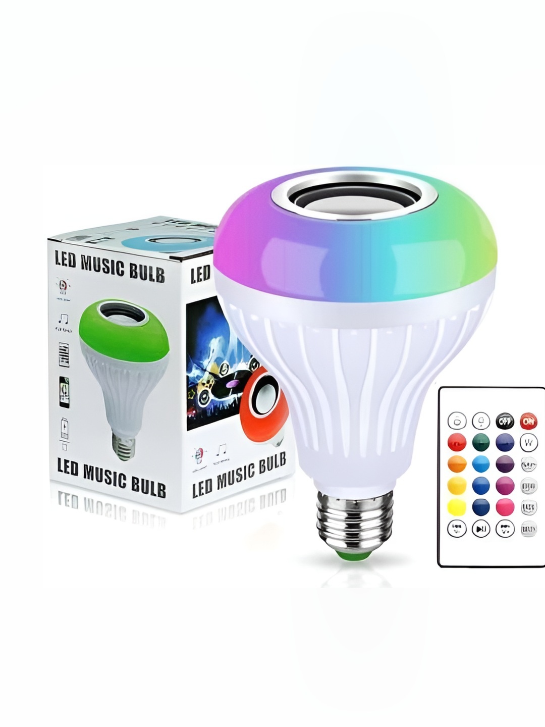 ENORMITY White Music Playing Bluetooth Speaker Remote Controller LED Smart Bulb