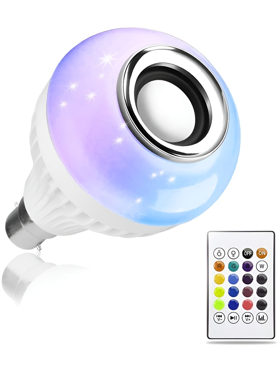 

ENORMITY White Wireless Music Playing Remote Controller LED Smart Light Bulb