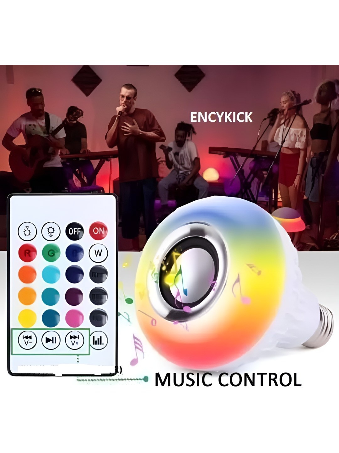 

ENORMITY White Wireless Music Playing Remote Controller LED Smart Bulb