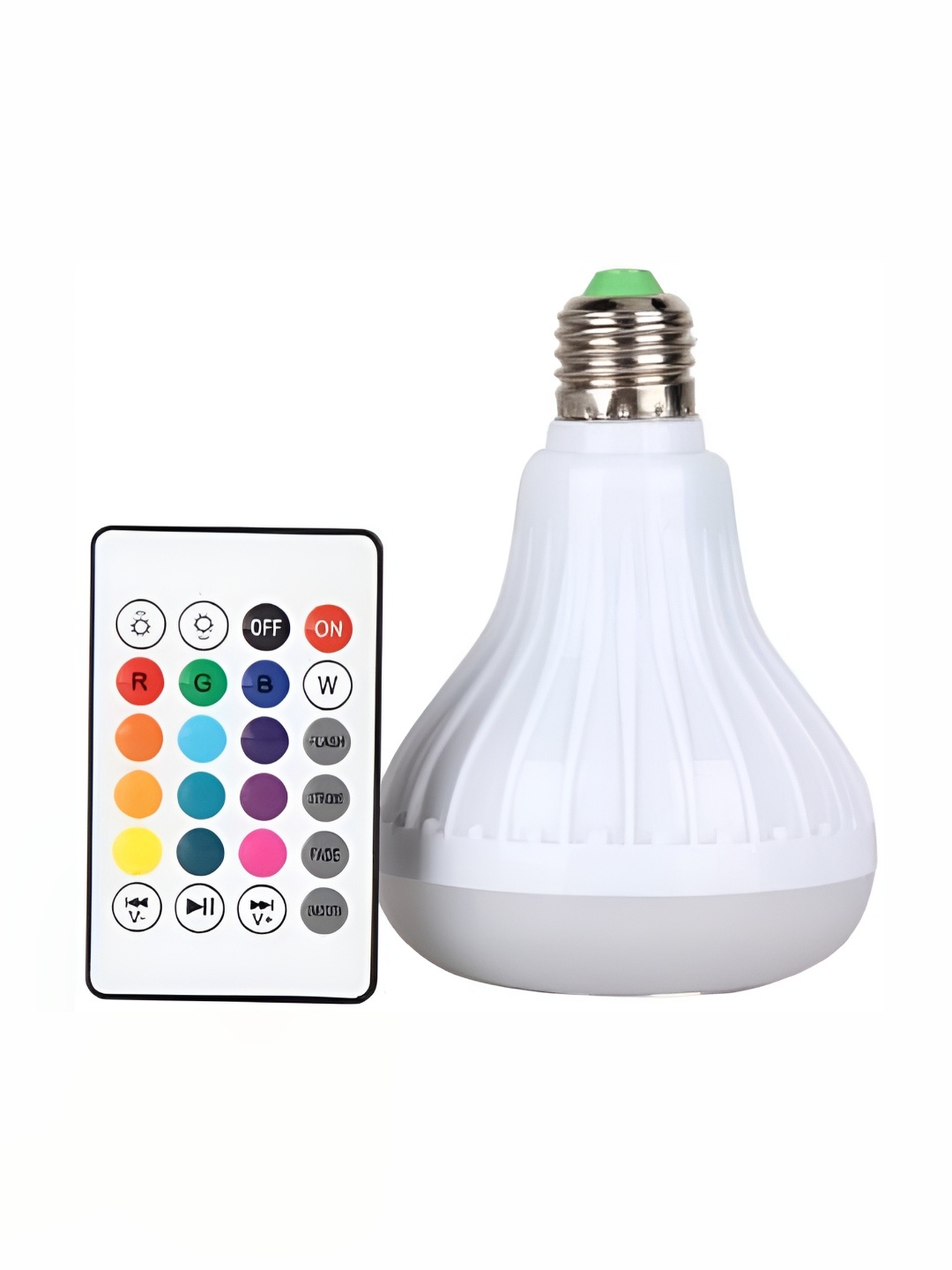 

ENORMITY White & Grey Wireless Music Playing Remote Controller Smart LED Bulb