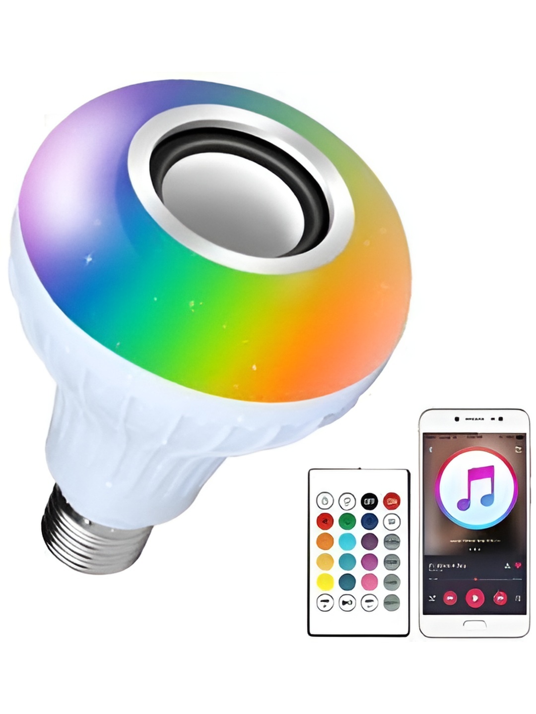 

ENORMITY White & Blue Bluetooth Music Playing Remote Controller Smart Light