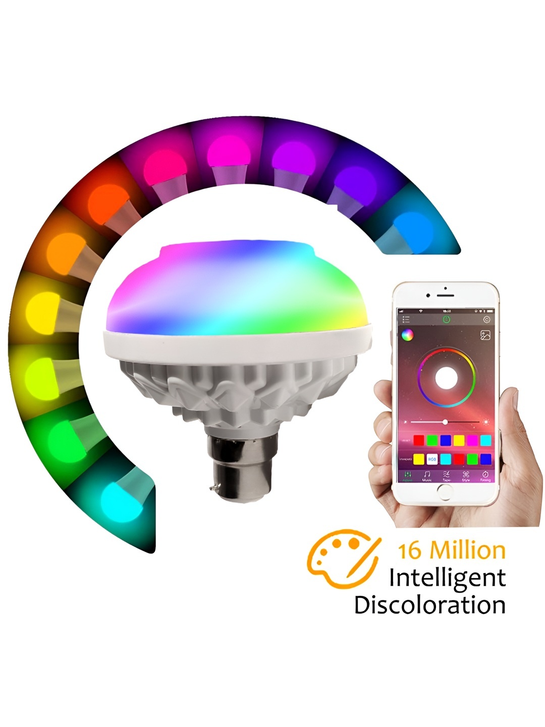 

ENORMITY White Wireless Music Playing Remote Controller LED Smart Light Bulb