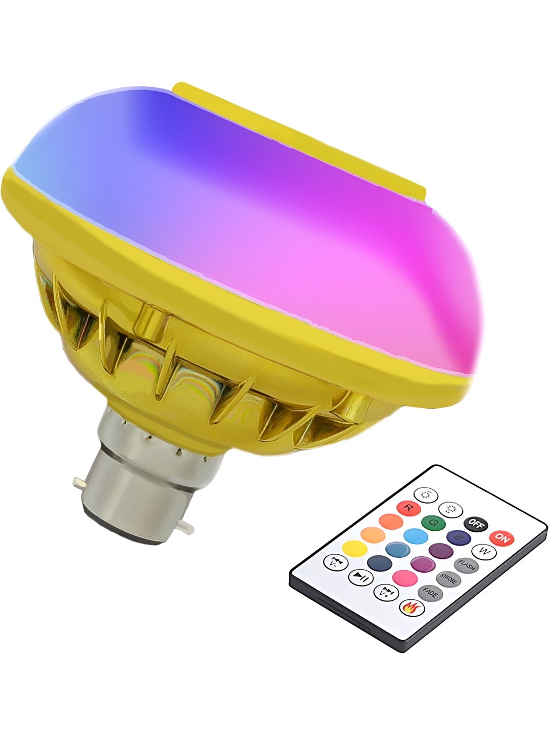

ENORMITY White & Yellow Wireless Music Playing Remote Controller LED Smart Light Bulb