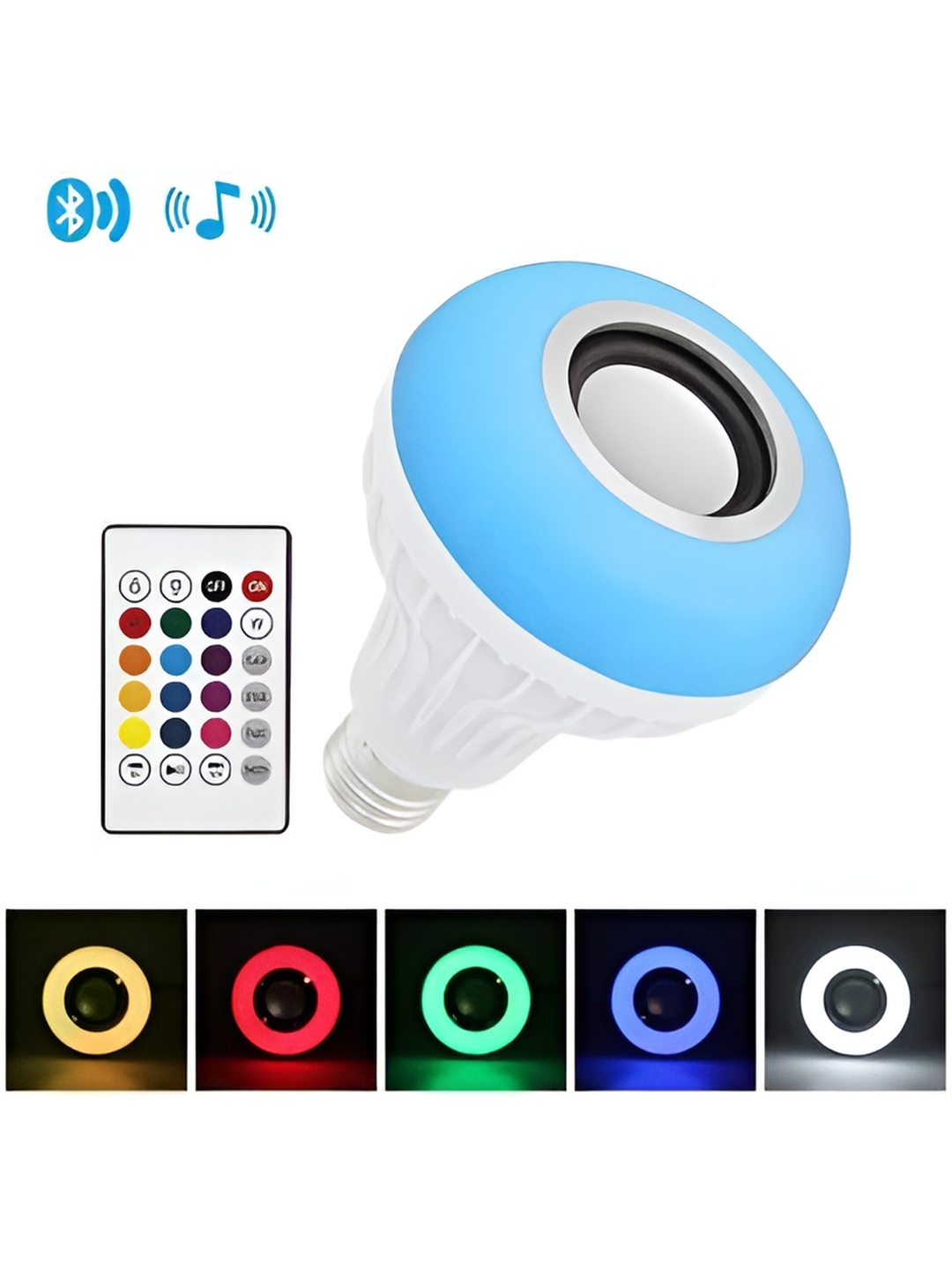 

ENORMITY White Bluetooth Music Playing Remote Controller Smart LED Bulb