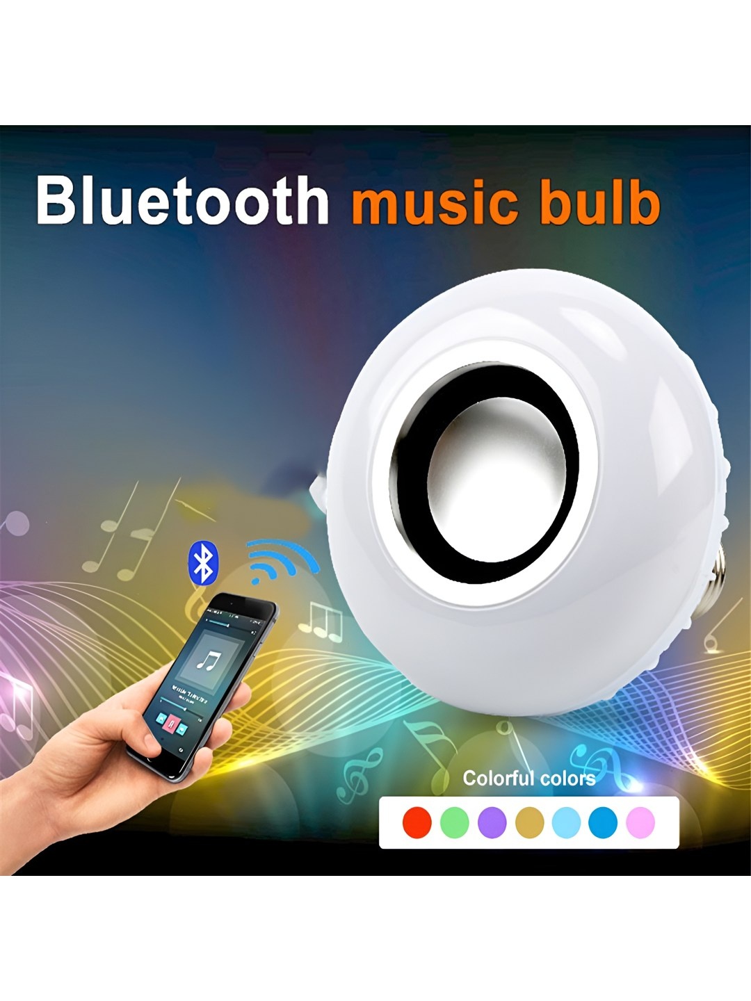 

ENORMITY White Wireless Music Playing Remote Controller LED Smart Light Bulb