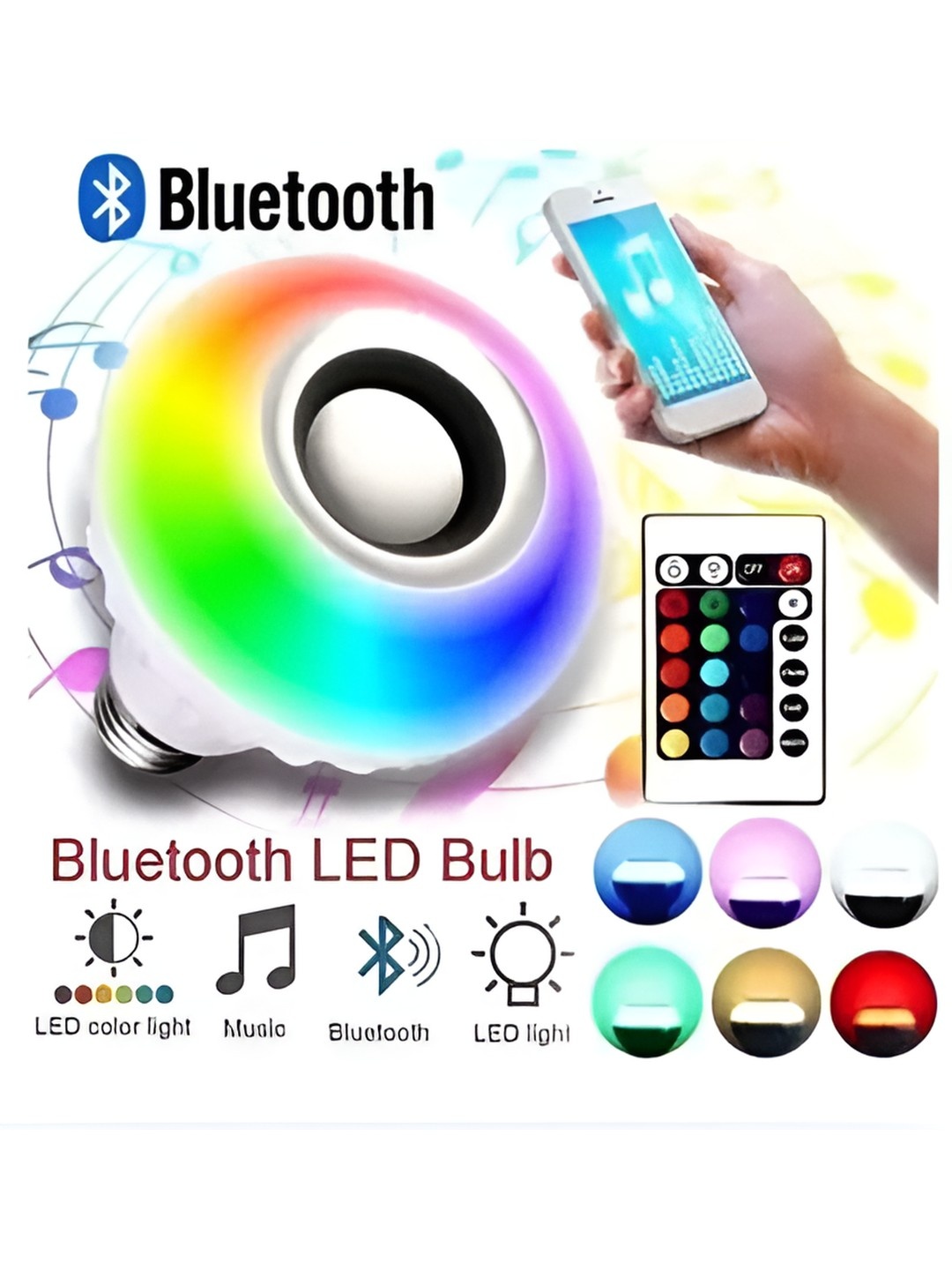 

ENORMITY White Bluetooth Music Playing Remote Controller LED Smart Light Bulb