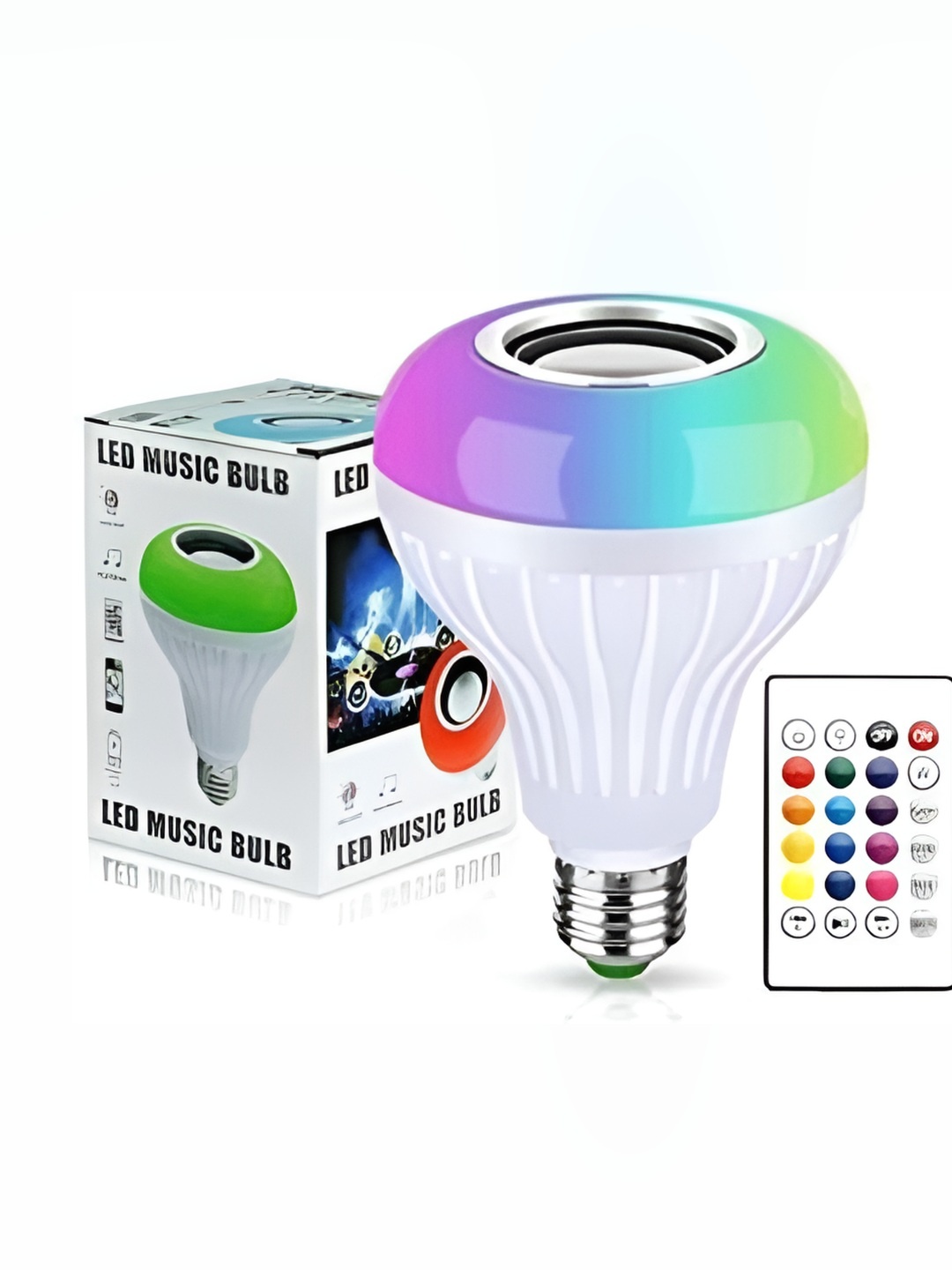 

ENORMITY White Wireless Music Playing Remote Controller LED Smart Light Bulb