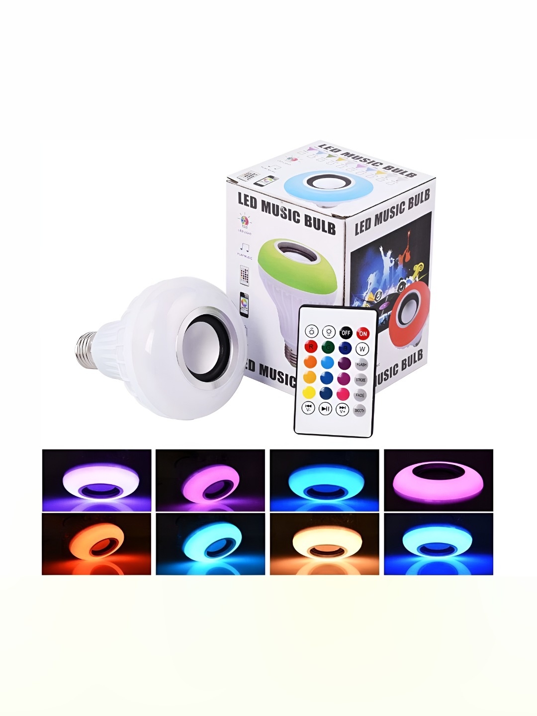 

ENORMITY White Wireless Music Playing Remote Controller LED Smart Bulb