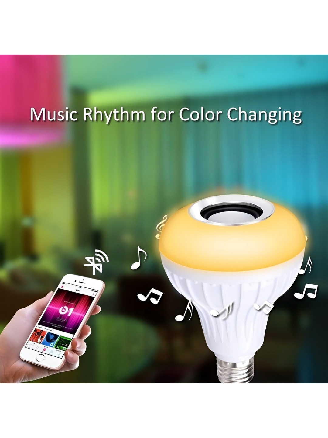 

ENORMITY White Wireless Music Playing Remote Controller Smart Light LED Bulb
