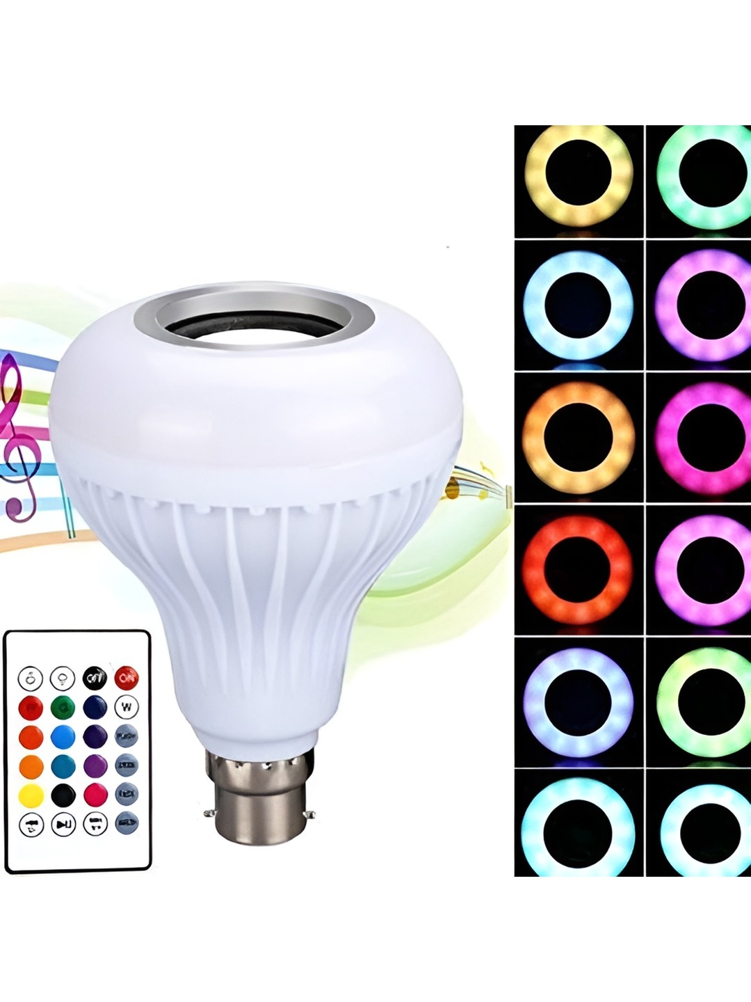 

ENORMITY White Wireless Music Playing Remote Controller LED Smart Bulb