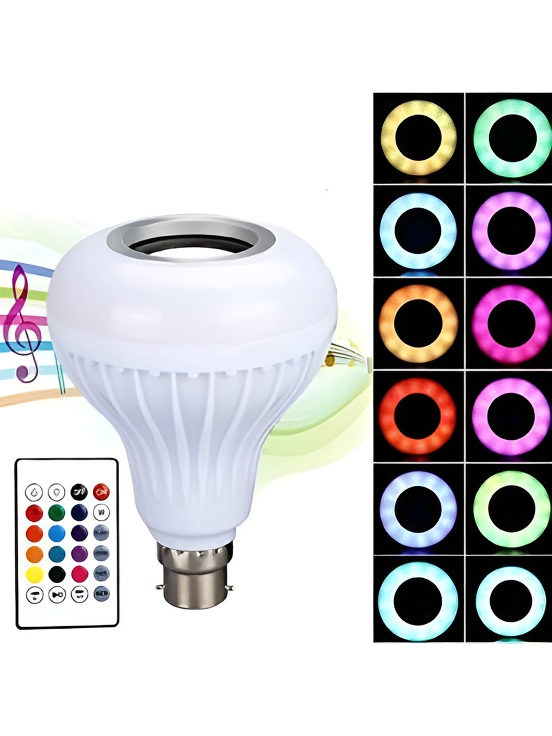 

ENORMITY White Wireless Music Playing Remote Controller LED Smart Light Bulb