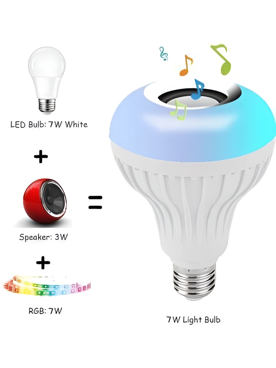 

ENORMITY White Wireless Music Playing Remote Controller Smart Light Bulb