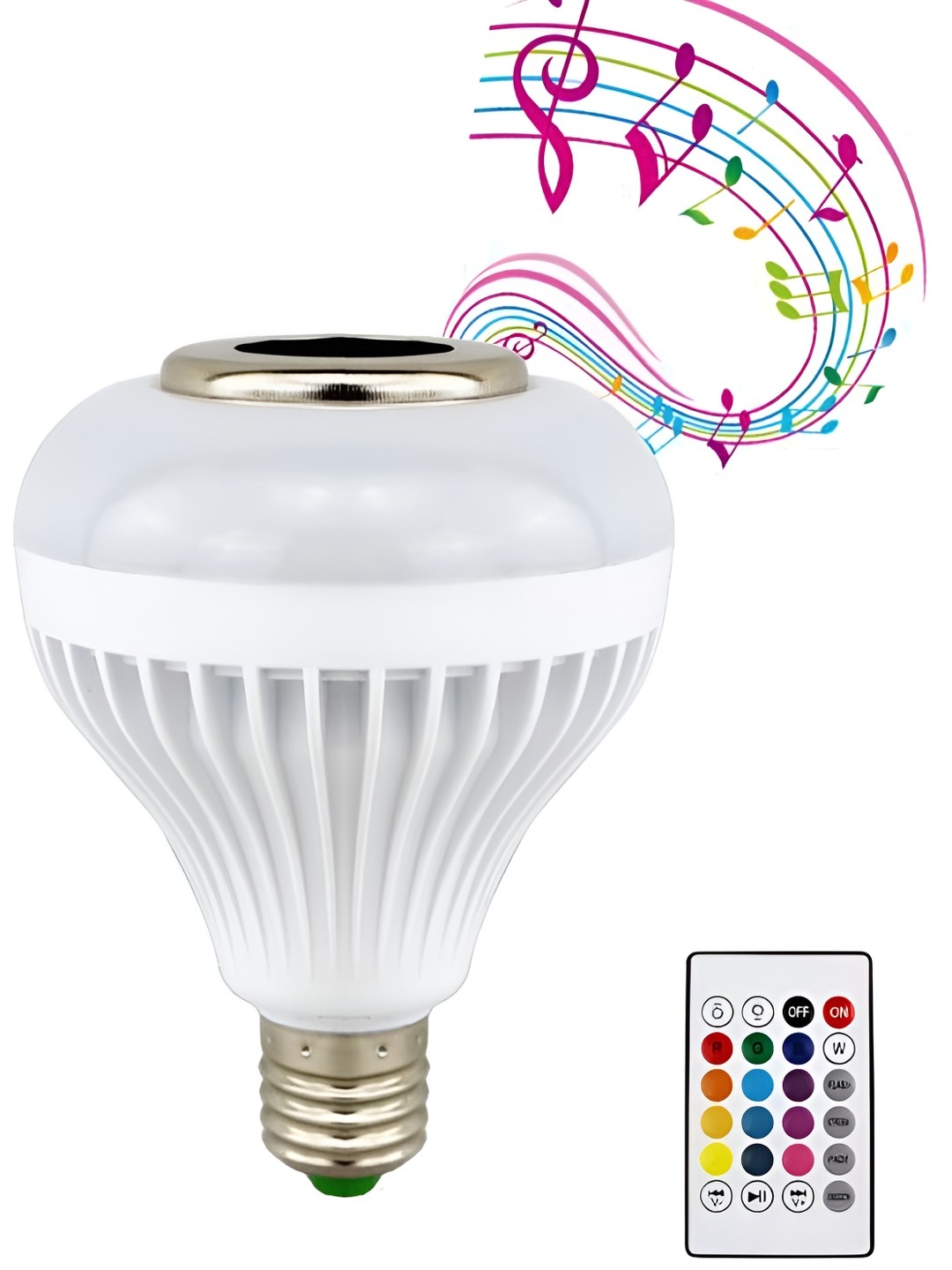 

ENORMITY White Wireless Music Playing Remote Controller LED Smart Light Bulb
