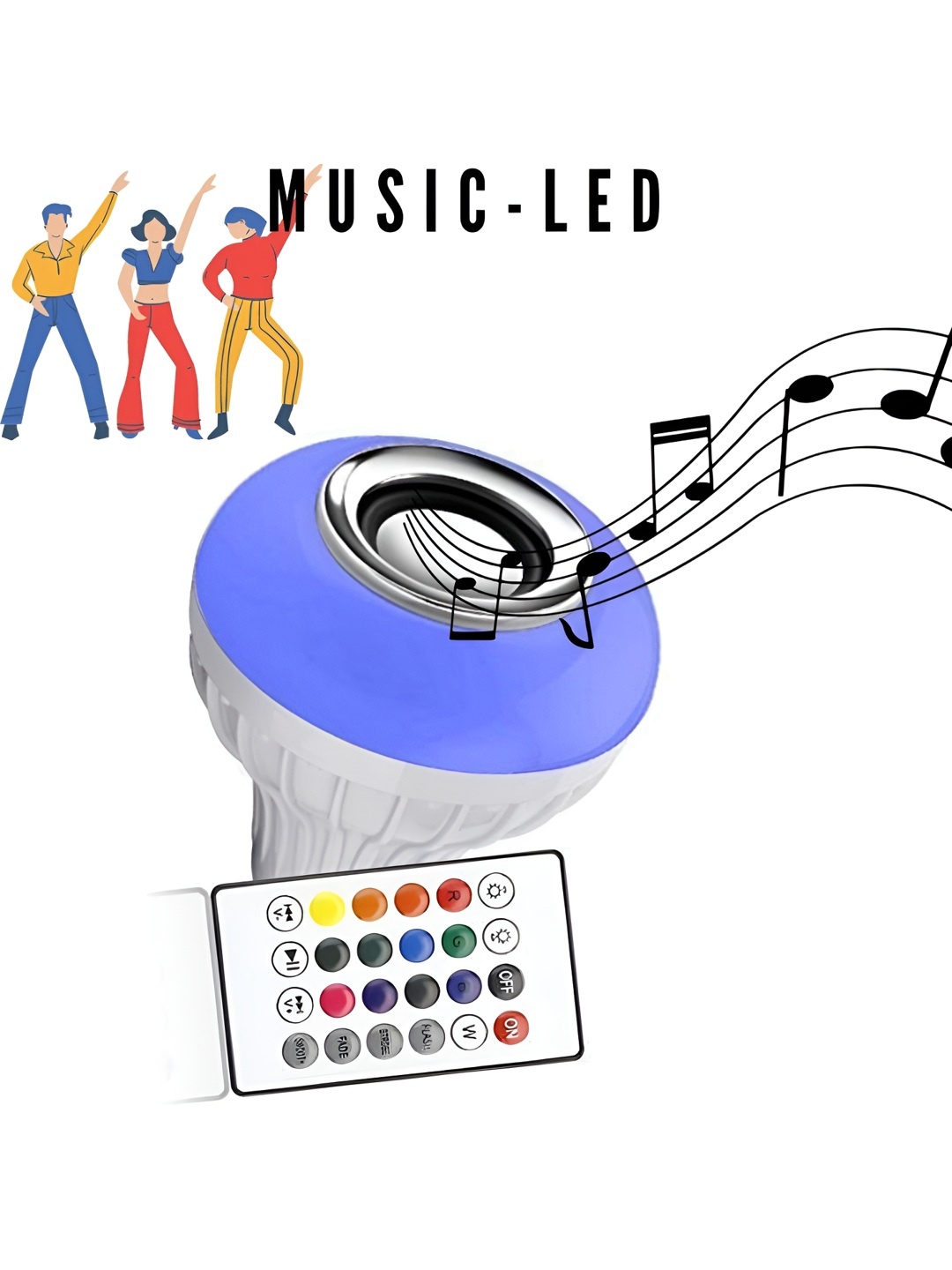 

ENORMITY White Wireless Music Playing Remote Controller LED Smart Light Bulb